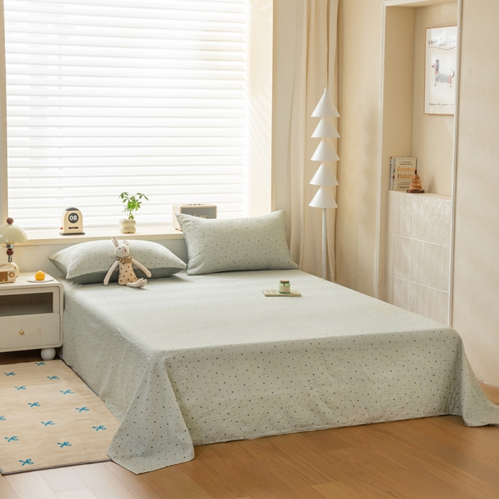 91家纺网 家纺一手货源 找家纺 雯雨家纺 2026新款A类全棉有氧双层纱单枕套 全棉双层纱枕套-星空犬