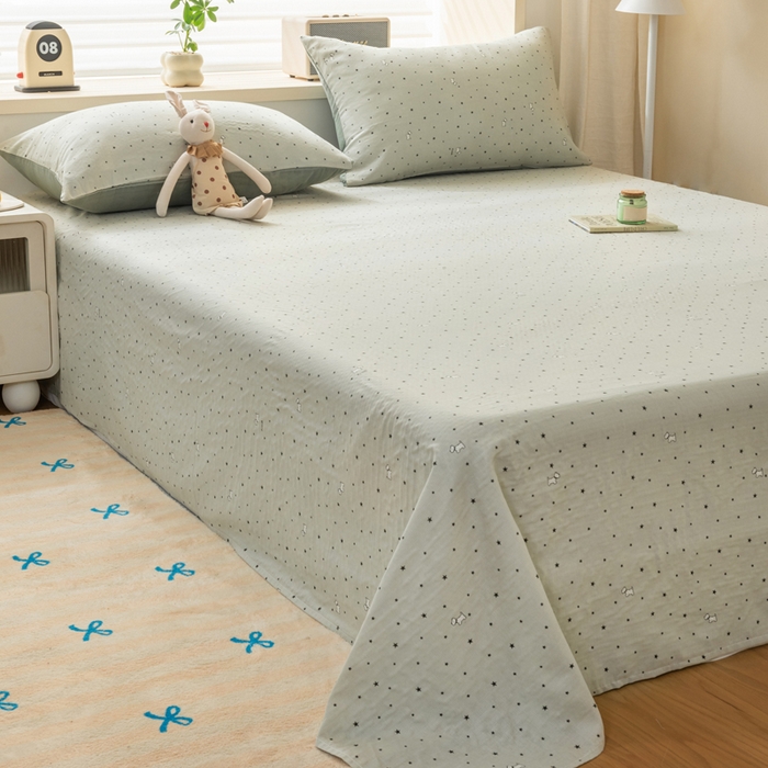 91家纺网 家纺一手货源 找家纺 雯雨家纺 2026新款A类全棉有氧双层纱单枕套 全棉双层纱枕套-星空犬