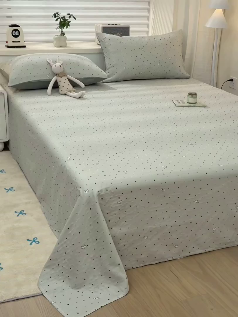 91家纺网 家纺一手货源 找家纺 雯雨家纺 2026新款A类全棉有氧双层纱单枕套 全棉双层纱枕套-星空犬