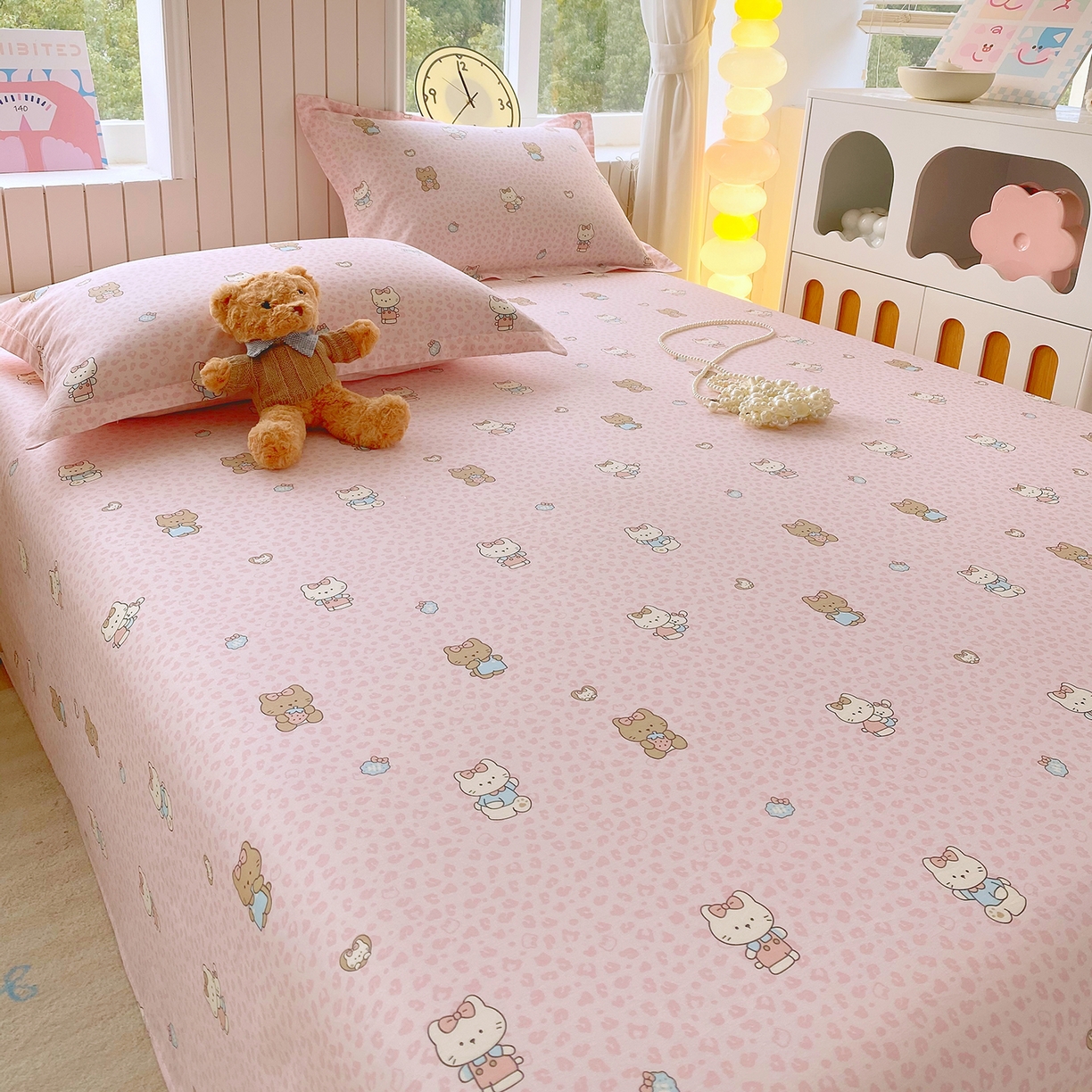 91家纺网 家纺一手货源 找家纺 金丝兔 2026新款纯棉印花单品床单系列 布偶假期