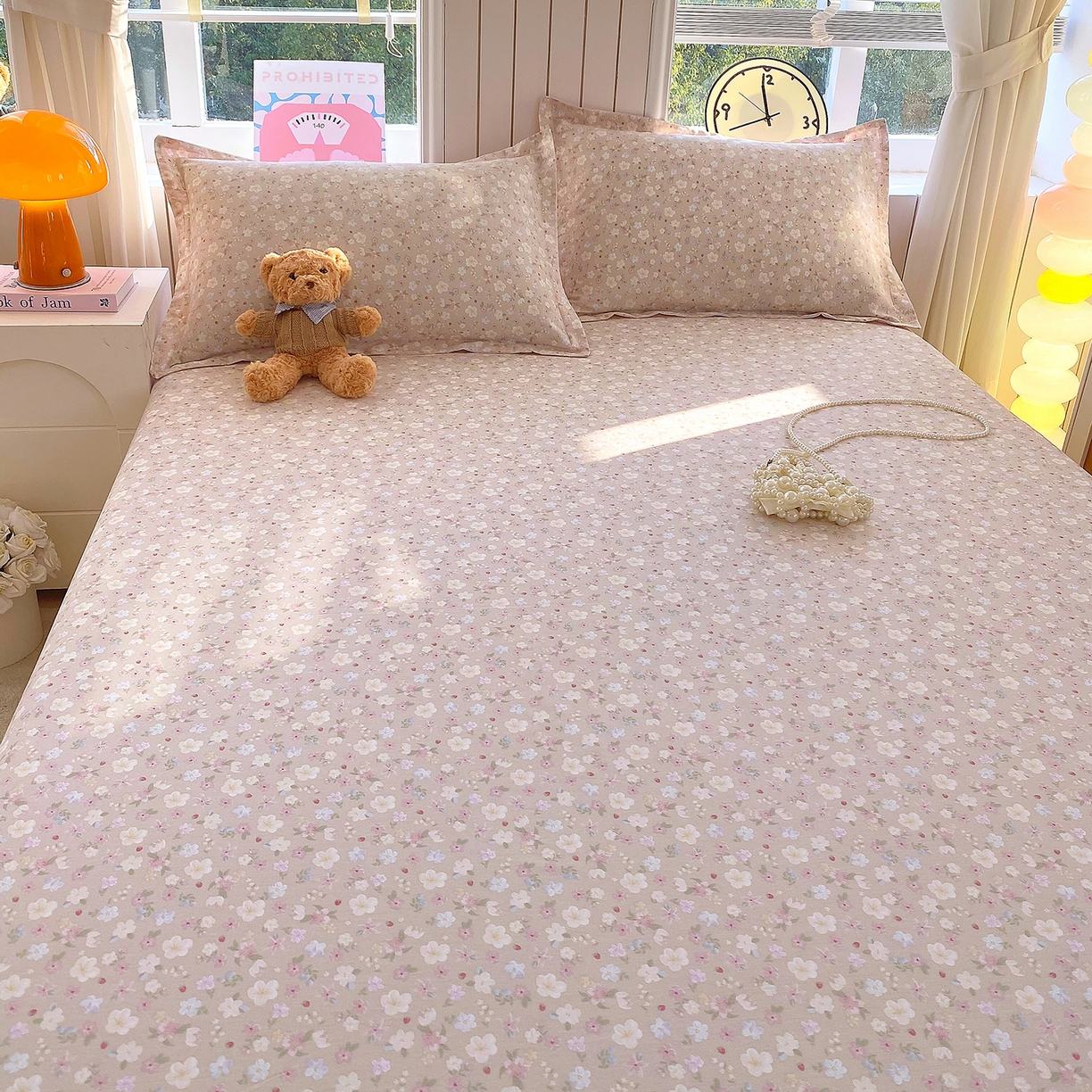 91家纺网 家纺一手货源 找家纺 金丝兔 2026新款纯棉印花单品床单系列 春野苍兰