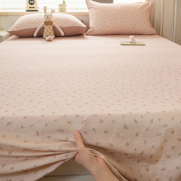 91家纺网 家纺一手货源 找家纺 雯雨家纺 2026新款A类全棉有氧双层纱单枕套 全棉双层纱枕套-叶香