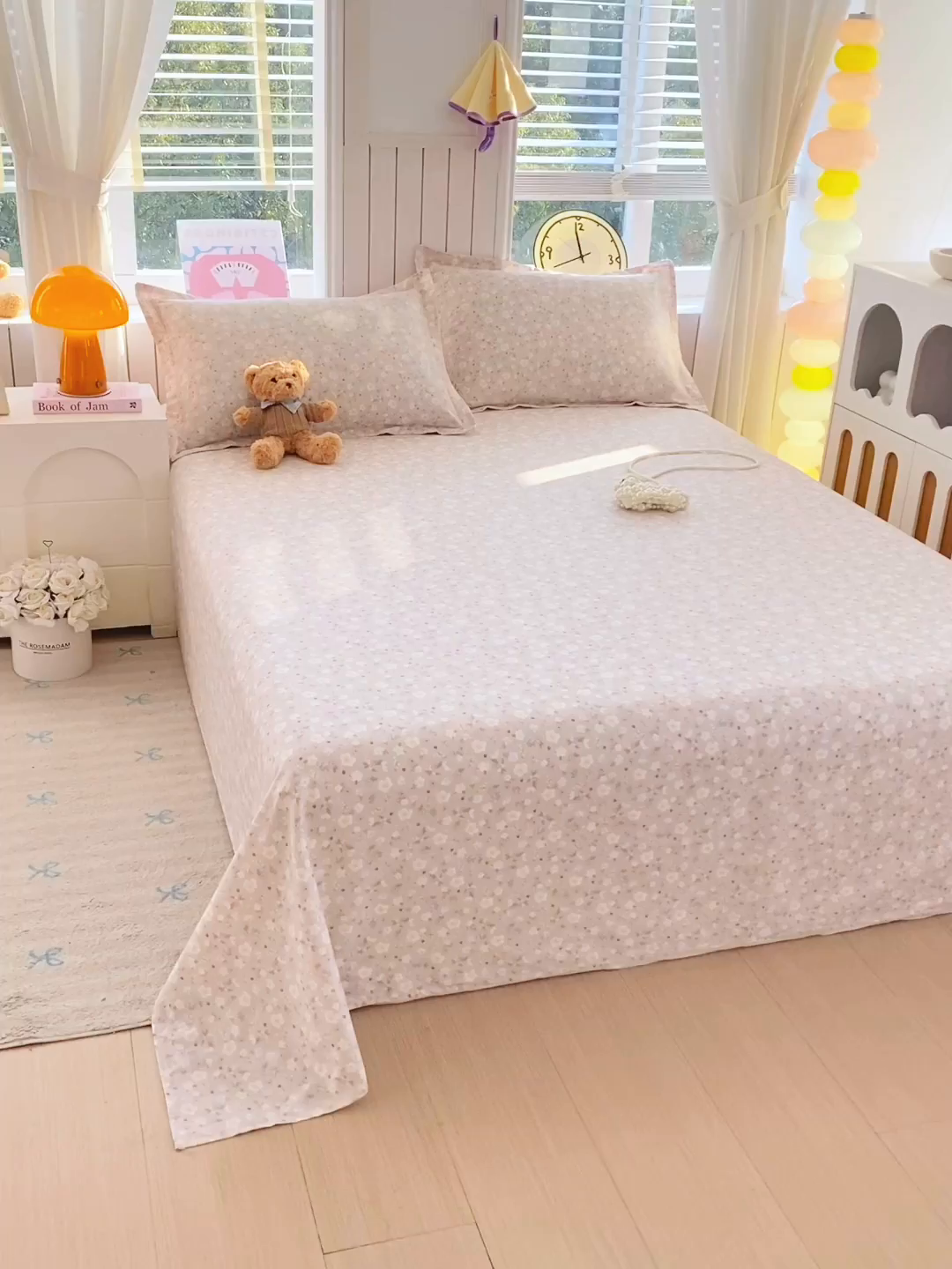 91家纺网 家纺一手货源 找家纺 金丝兔 2026新款纯棉印花单品床单系列 春野苍兰