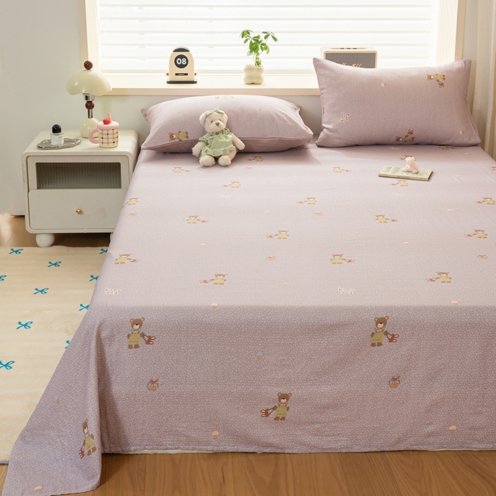 91家纺网 家纺一手货源 找家纺 雯雨家纺 2026新款A类全棉有氧双层纱单枕套 全棉双层纱枕套-朱迪熊