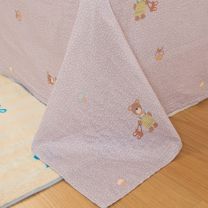 91家纺网 家纺一手货源 找家纺 雯雨家纺 2026新款A类全棉有氧双层纱单枕套 全棉双层纱枕套-朱迪熊