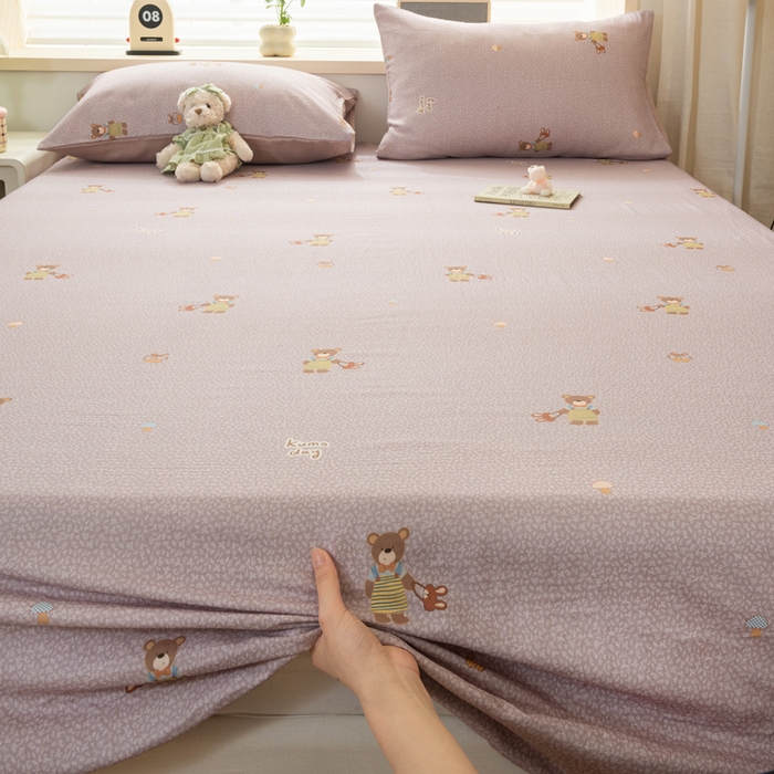 91家纺网 家纺一手货源 找家纺 雯雨家纺 2026新款A类全棉有氧双层纱单枕套 全棉双层纱枕套-朱迪熊