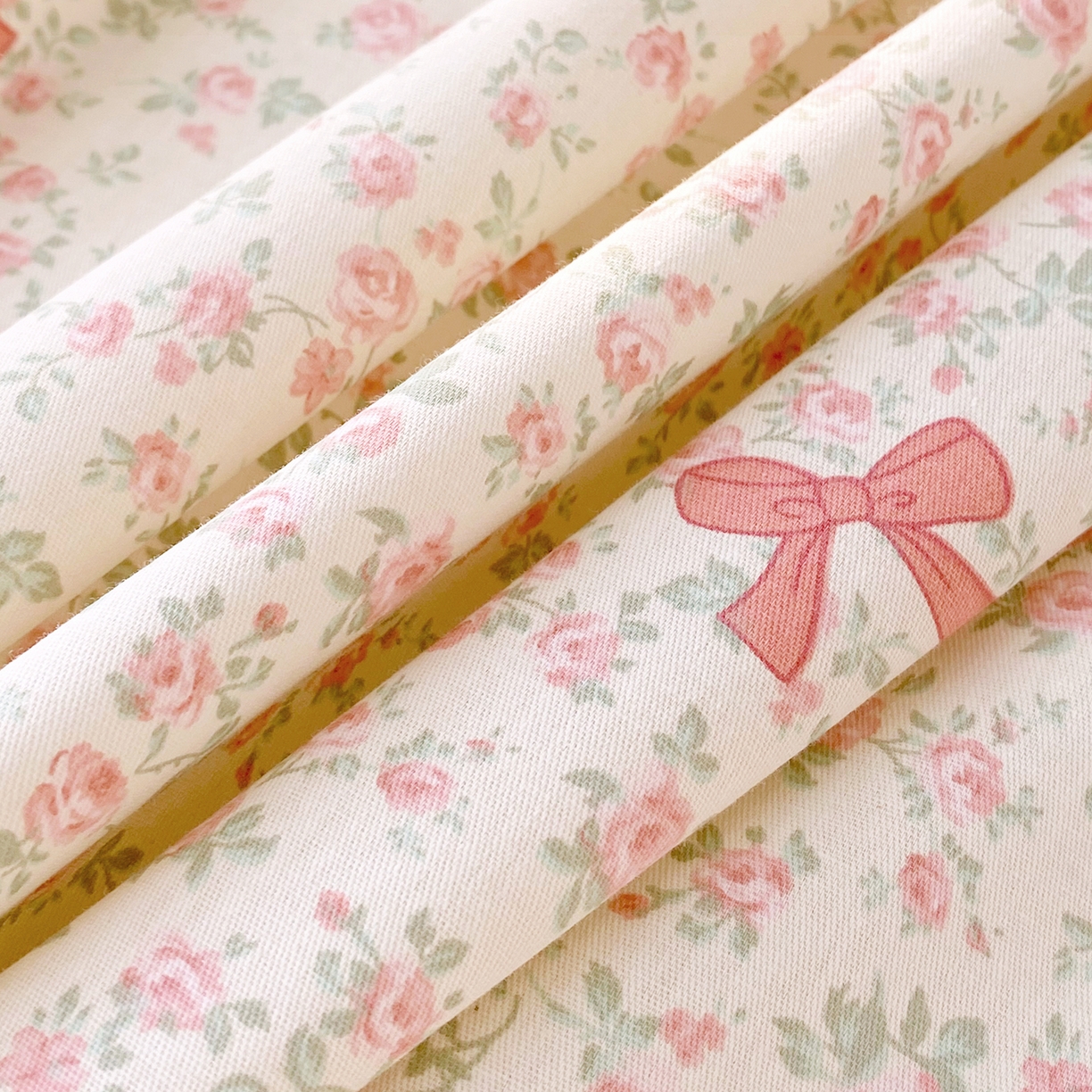 91家纺网 家纺一手货源 找家纺 金丝兔 2026新款纯棉印花单品床单系列 粉蕊蝶