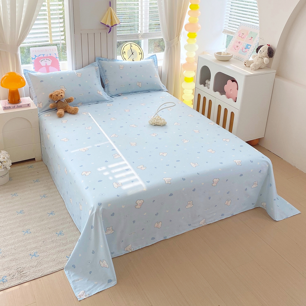 91家纺网 家纺一手货源 找家纺 金丝兔 2026新款纯棉印花单品床单系列 哈基米