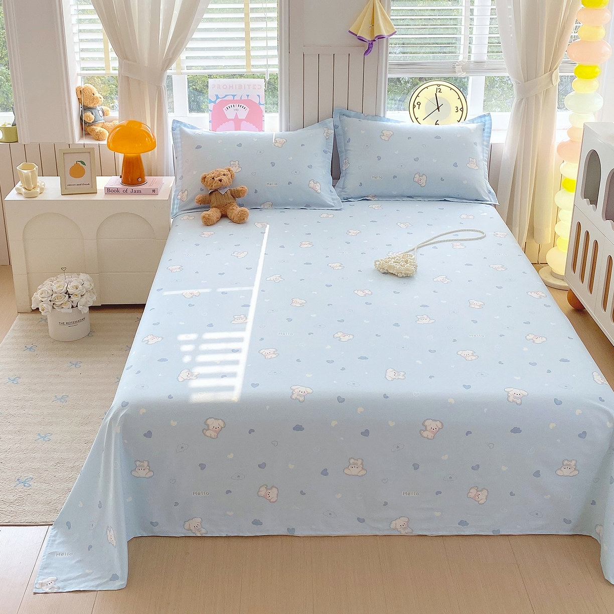 91家纺网 家纺一手货源 找家纺 金丝兔 2026新款纯棉印花单品床单系列 哈基米