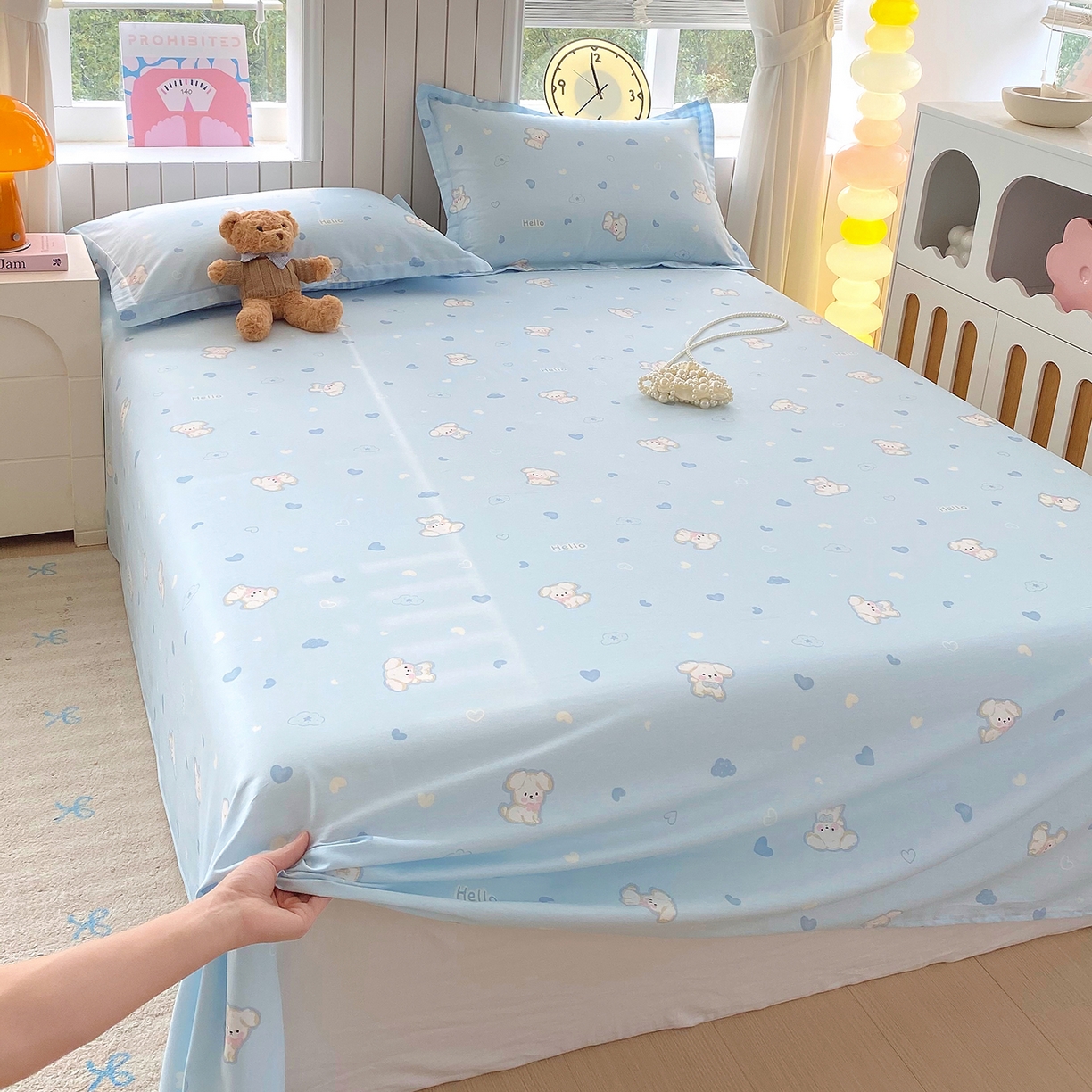 91家纺网 家纺一手货源 找家纺 金丝兔 2026新款纯棉印花单品床单系列 哈基米