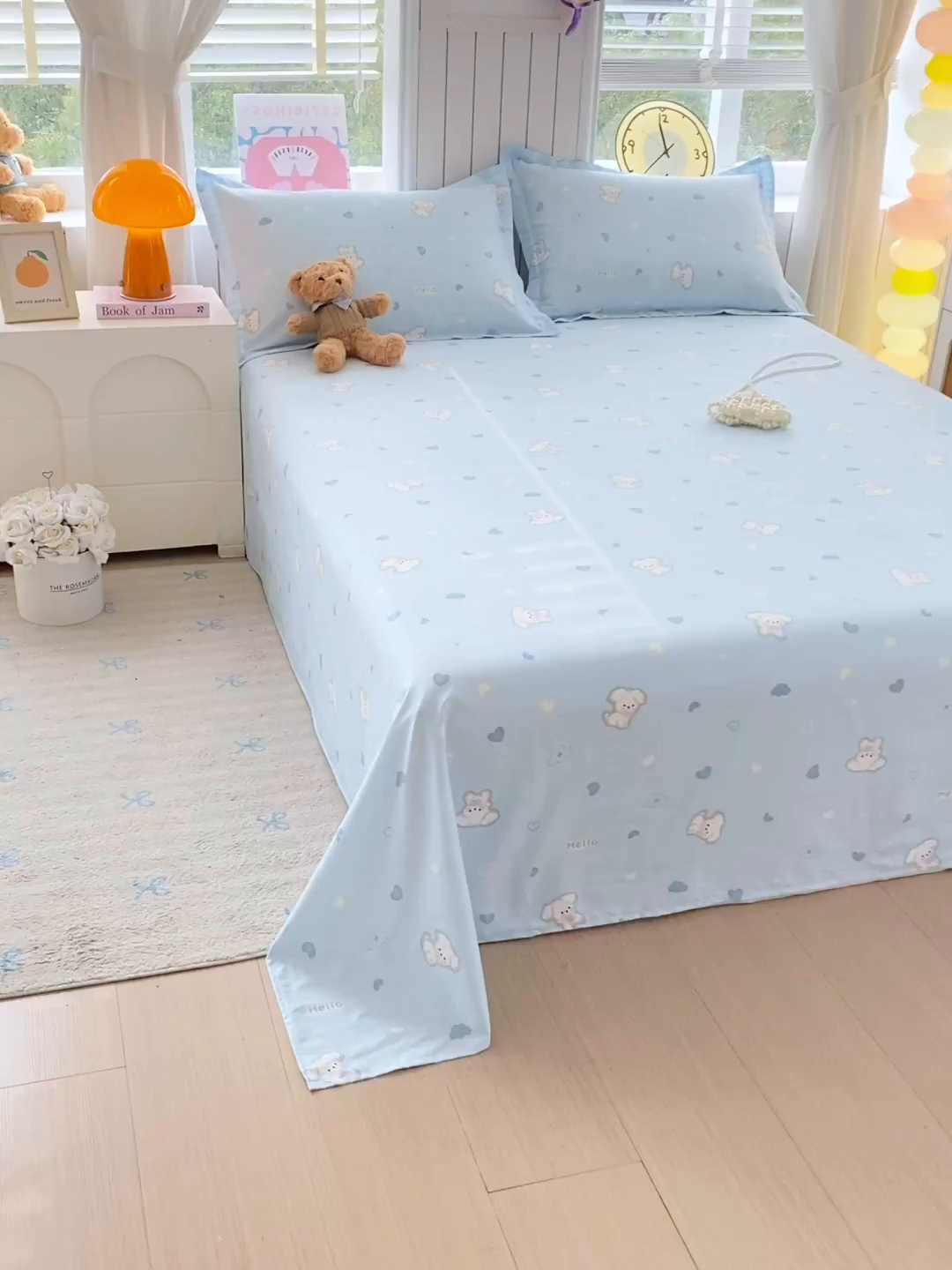 91家纺网 家纺一手货源 找家纺 金丝兔 2026新款纯棉印花单品床单系列 哈基米