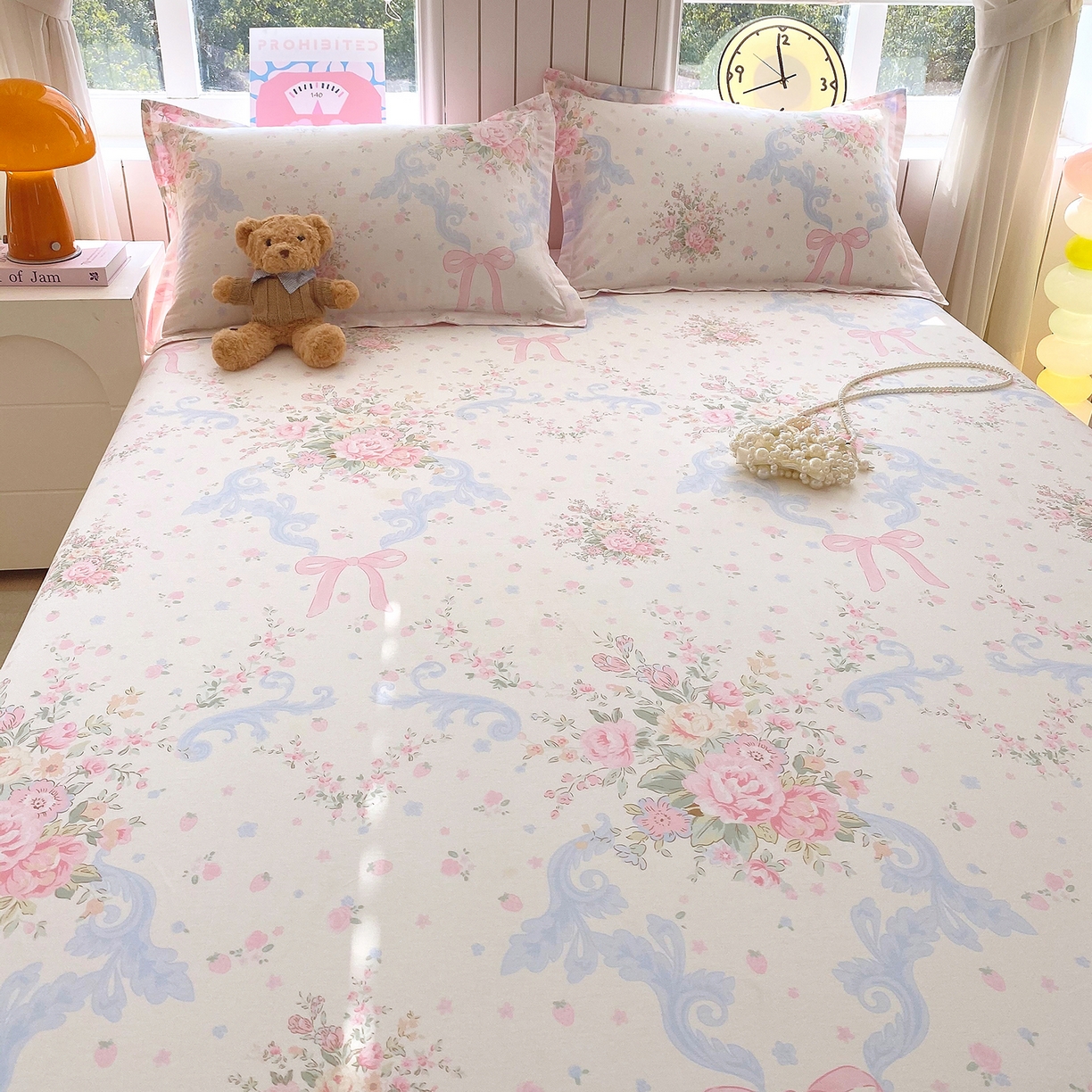 91家纺网 家纺一手货源 找家纺 金丝兔 2026新款纯棉印花单品床单系列 花漫歌