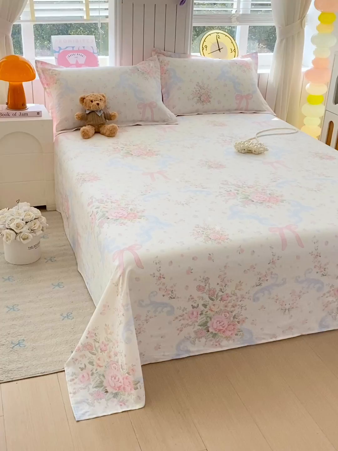 91家纺网 家纺一手货源 找家纺 金丝兔 2026新款纯棉印花单品床单系列 花漫歌