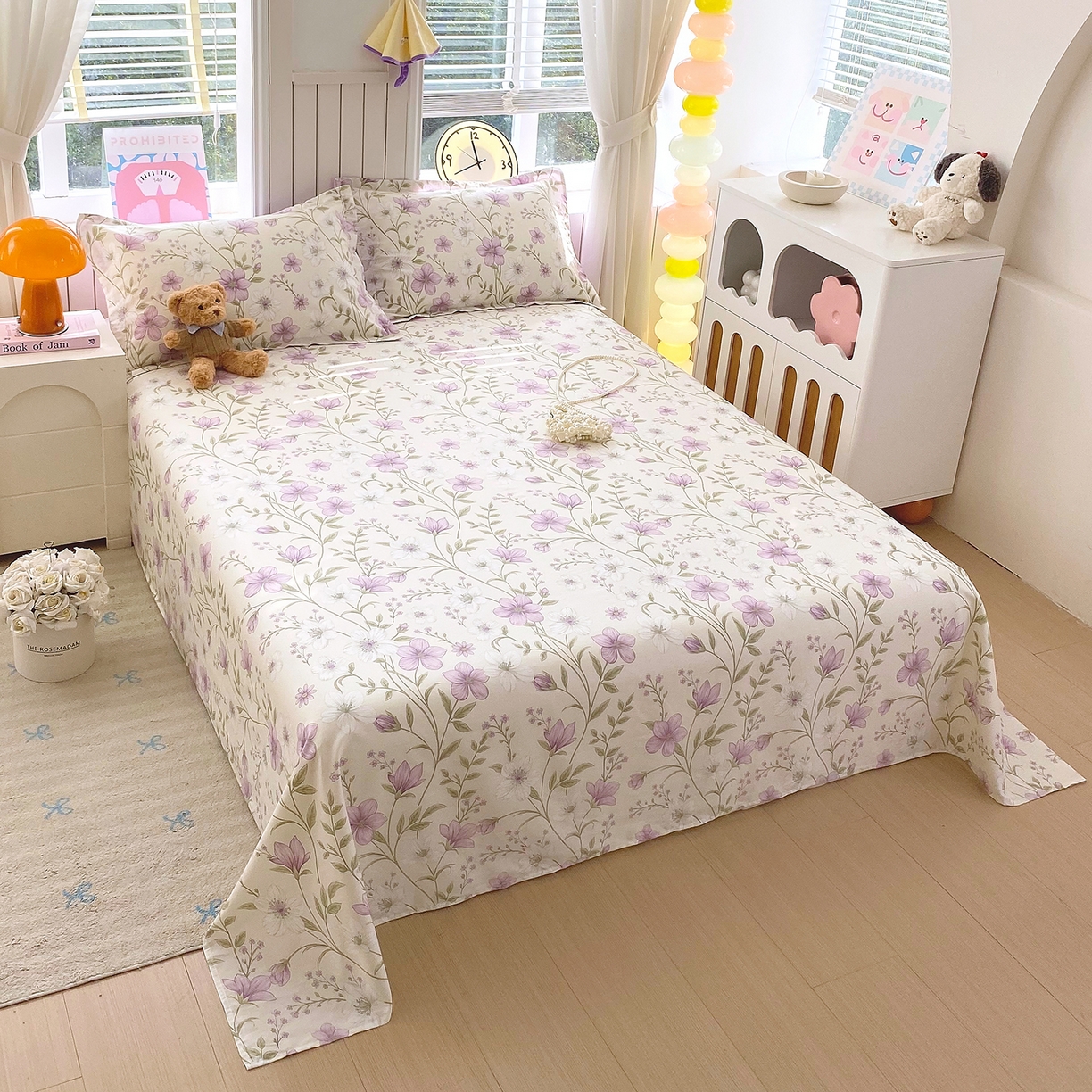 91家纺网 家纺一手货源 找家纺 金丝兔 2026新款纯棉印花单品床单系列 慕荷