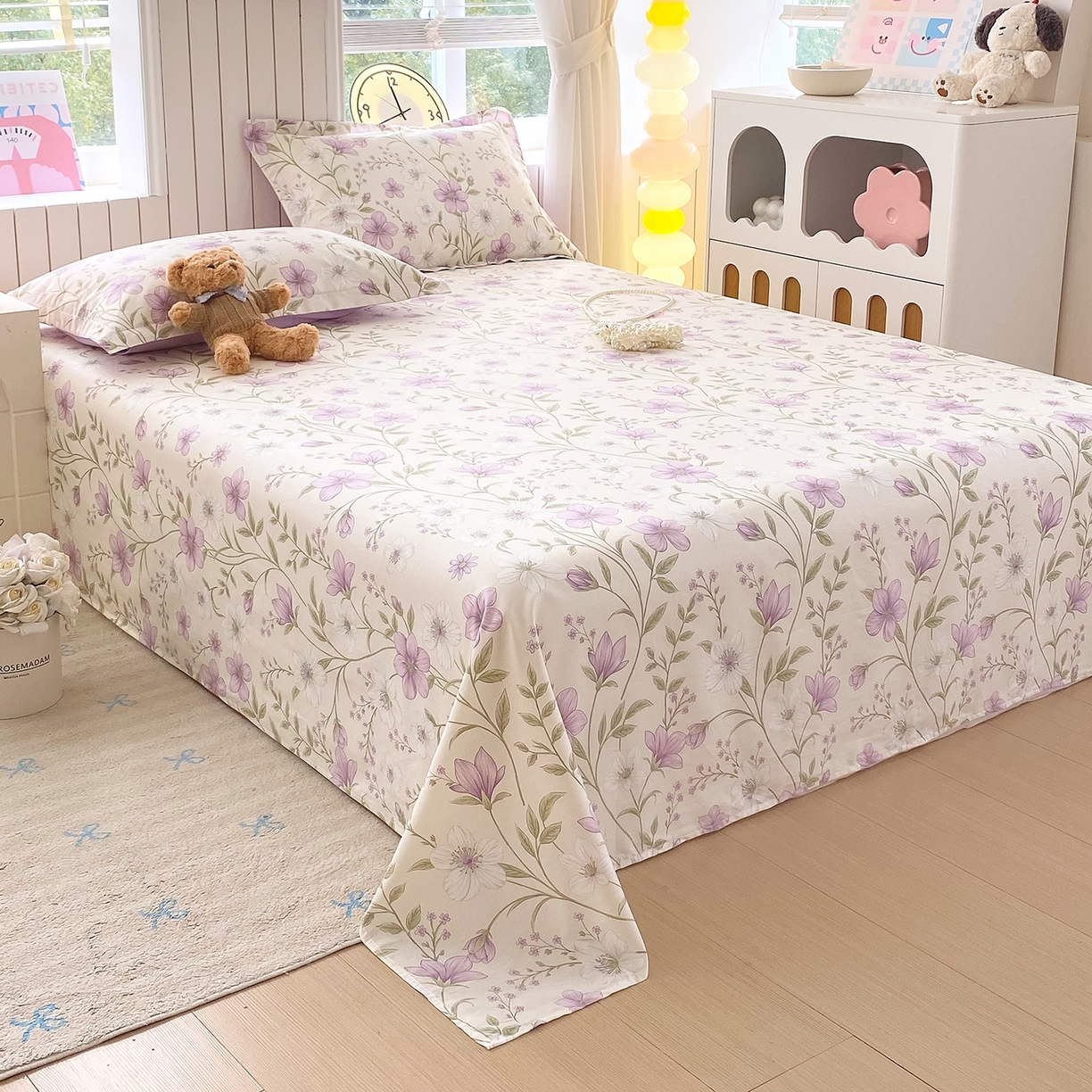 91家纺网 家纺一手货源 找家纺 金丝兔 2026新款纯棉印花单品床单系列 慕荷