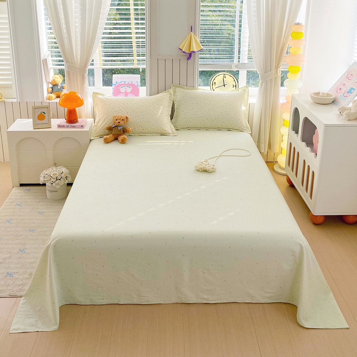 金丝兔 2026新款纯棉印花单品床单系列 泡芙小花