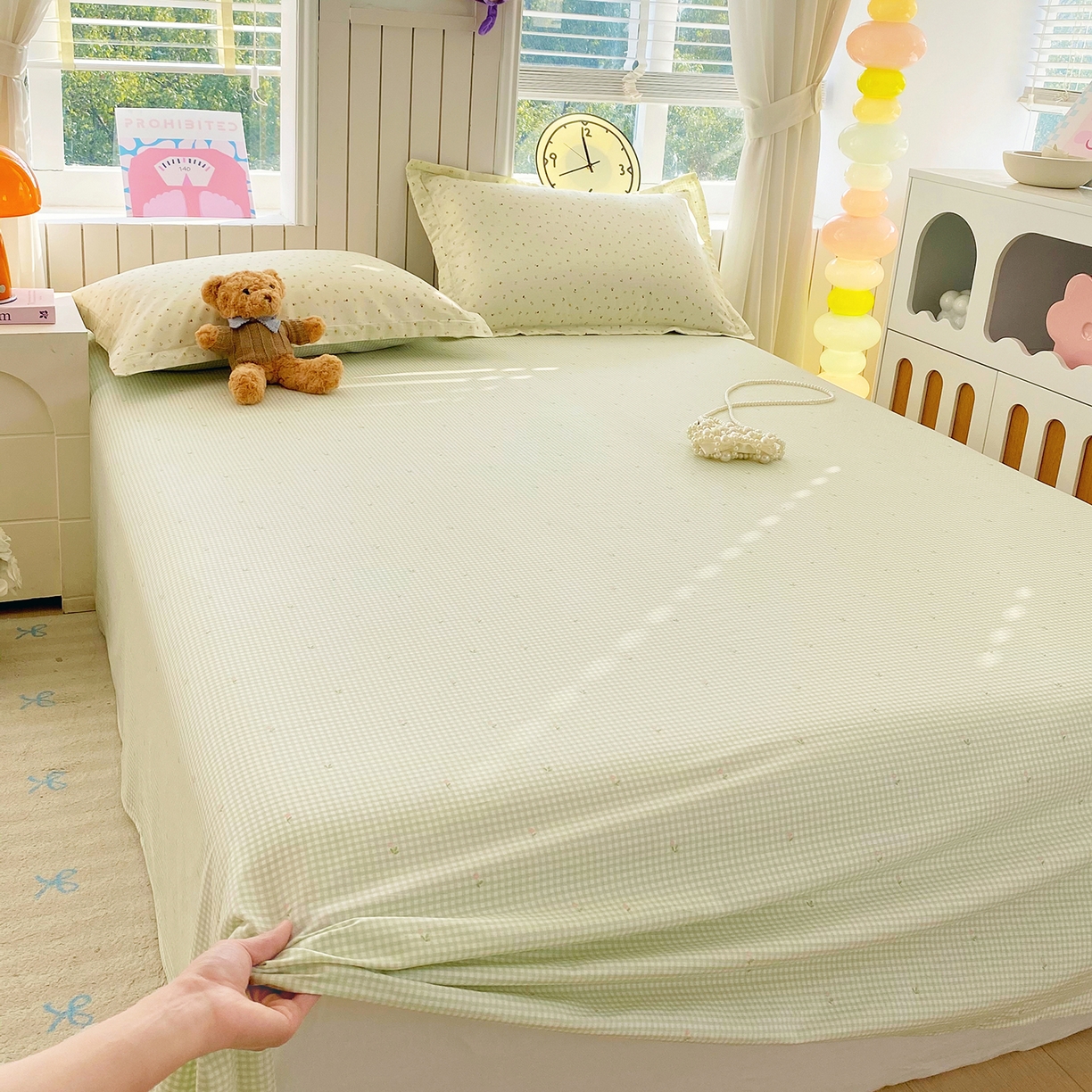 91家纺网 家纺一手货源 找家纺 金丝兔 2026新款纯棉印花单品床单系列 泡芙小花