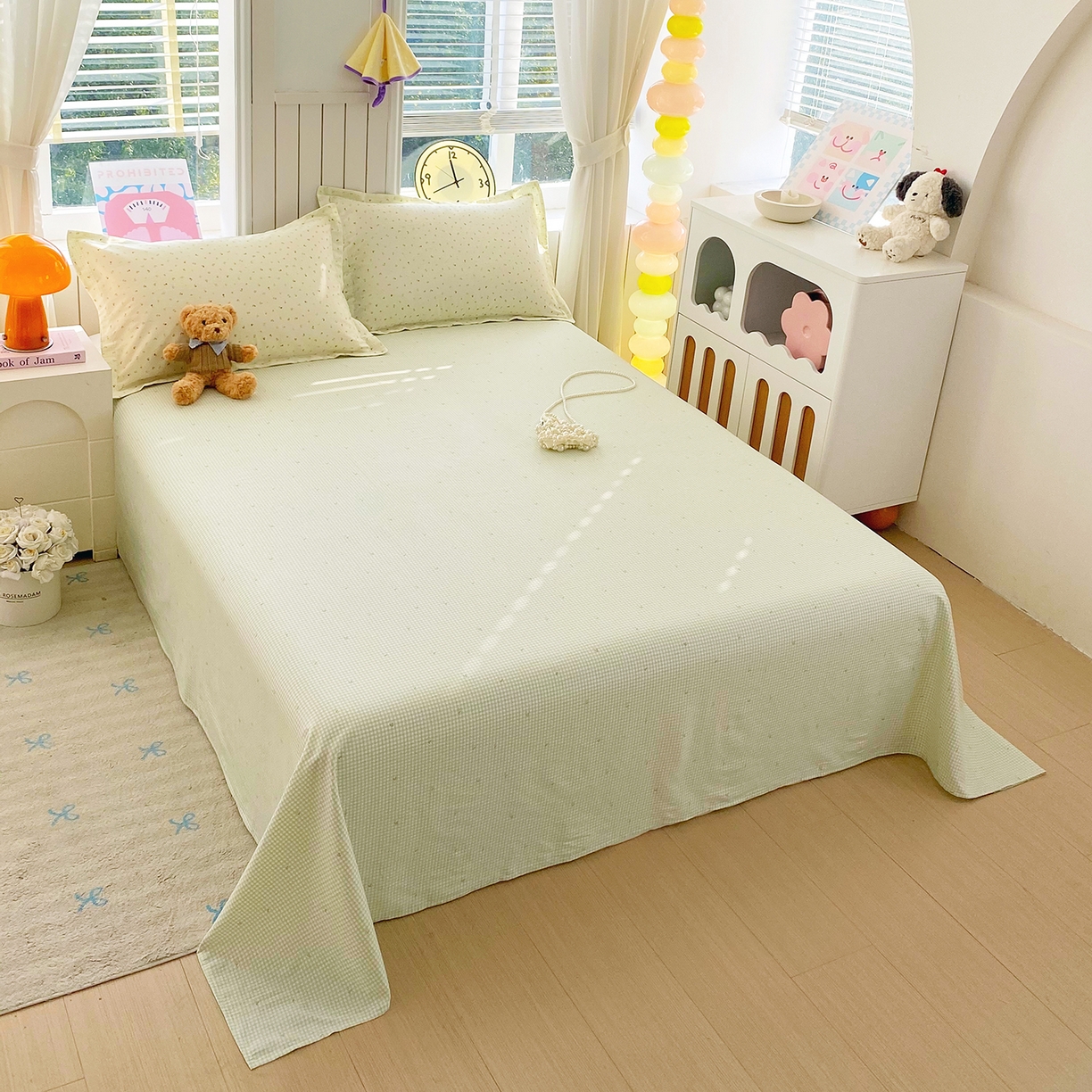 91家纺网 家纺一手货源 找家纺 金丝兔 2026新款纯棉印花单品床单系列 泡芙小花