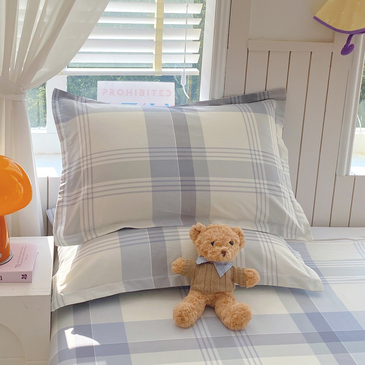 91家纺网 家纺一手货源 找家纺 金丝兔 2026新款纯棉印花单品床单系列 浅格念