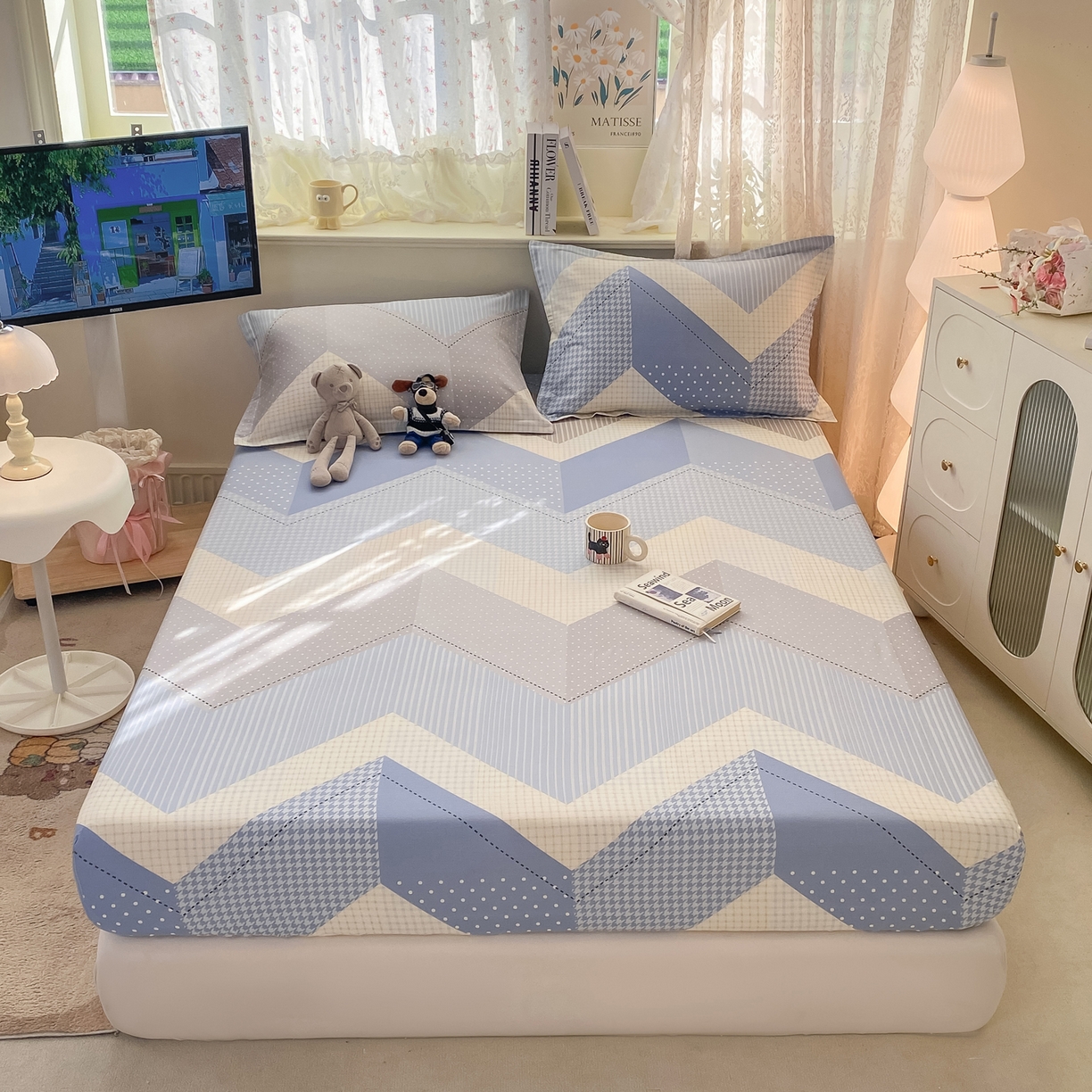 91家纺网 家纺一手货源 找家纺 花梦欣 2026新款全棉印花单品系列-单床笠 光辉岁月