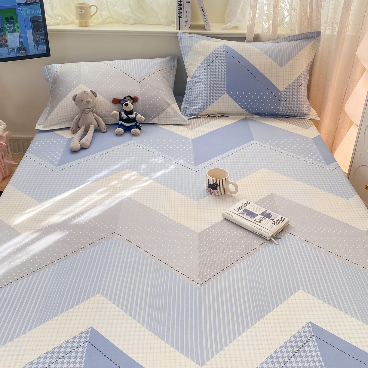 91家纺网 家纺一手货源 找家纺 花梦欣 2026新款全棉印花单品系列-单床笠 光辉岁月