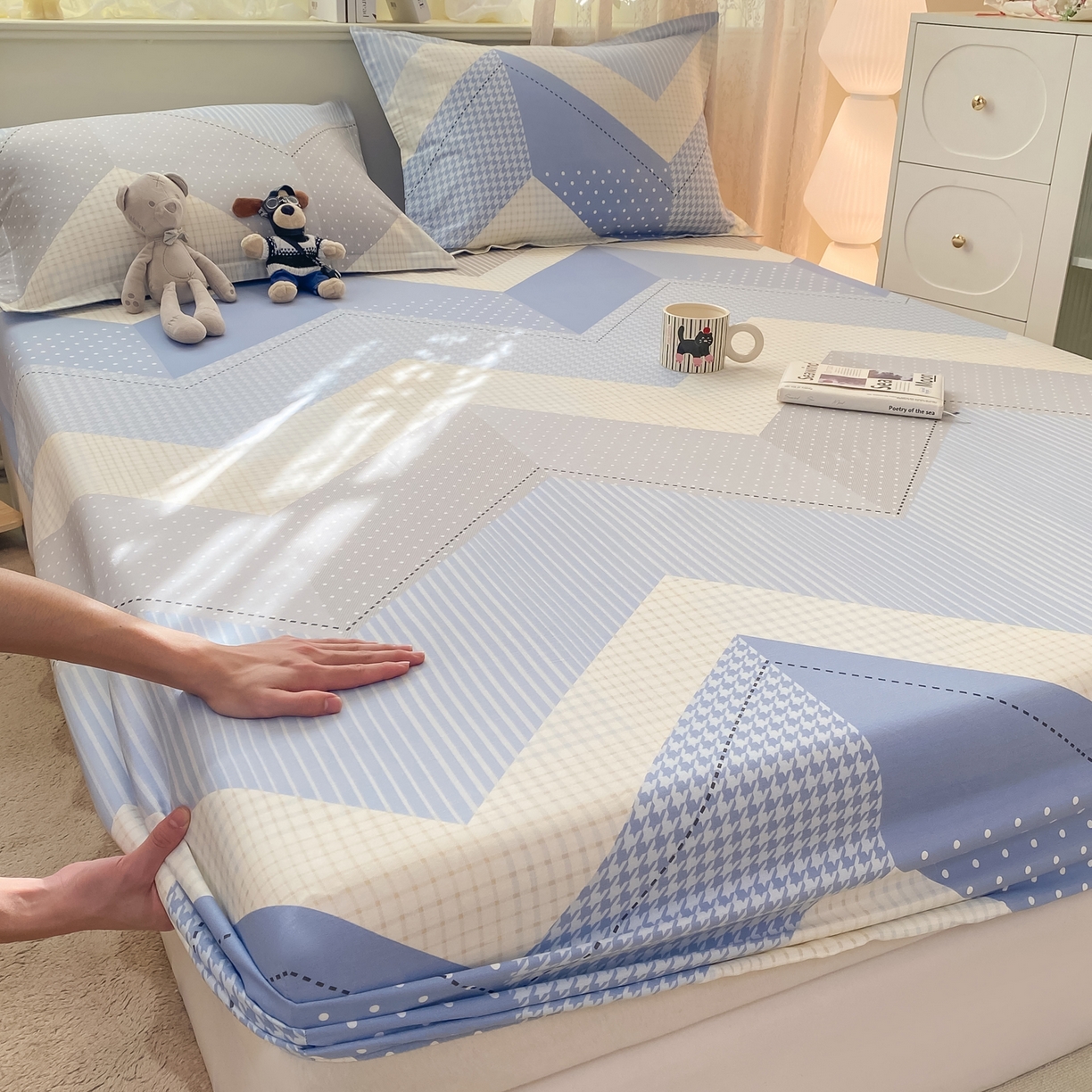 91家纺网 家纺一手货源 找家纺 花梦欣 2026新款全棉印花单品系列-单床笠 光辉岁月