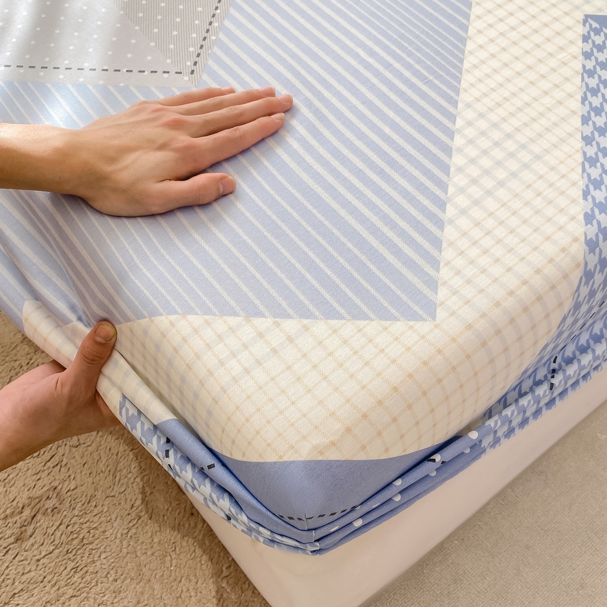 91家纺网 家纺一手货源 找家纺 花梦欣 2026新款全棉印花单品系列-单床笠 光辉岁月