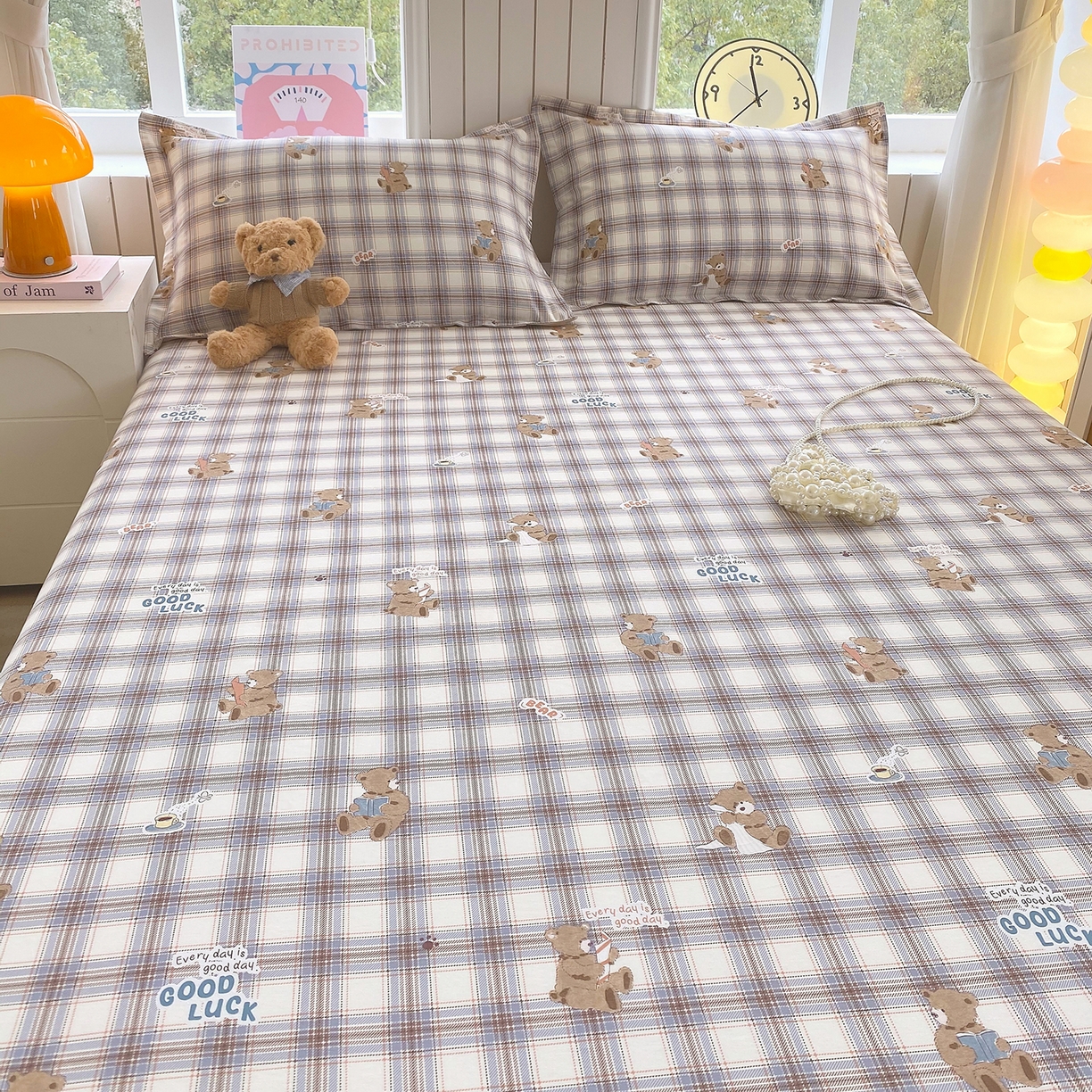 91家纺网 家纺一手货源 找家纺 金丝兔 2026新款纯棉印花单品床单系列 星点漫语