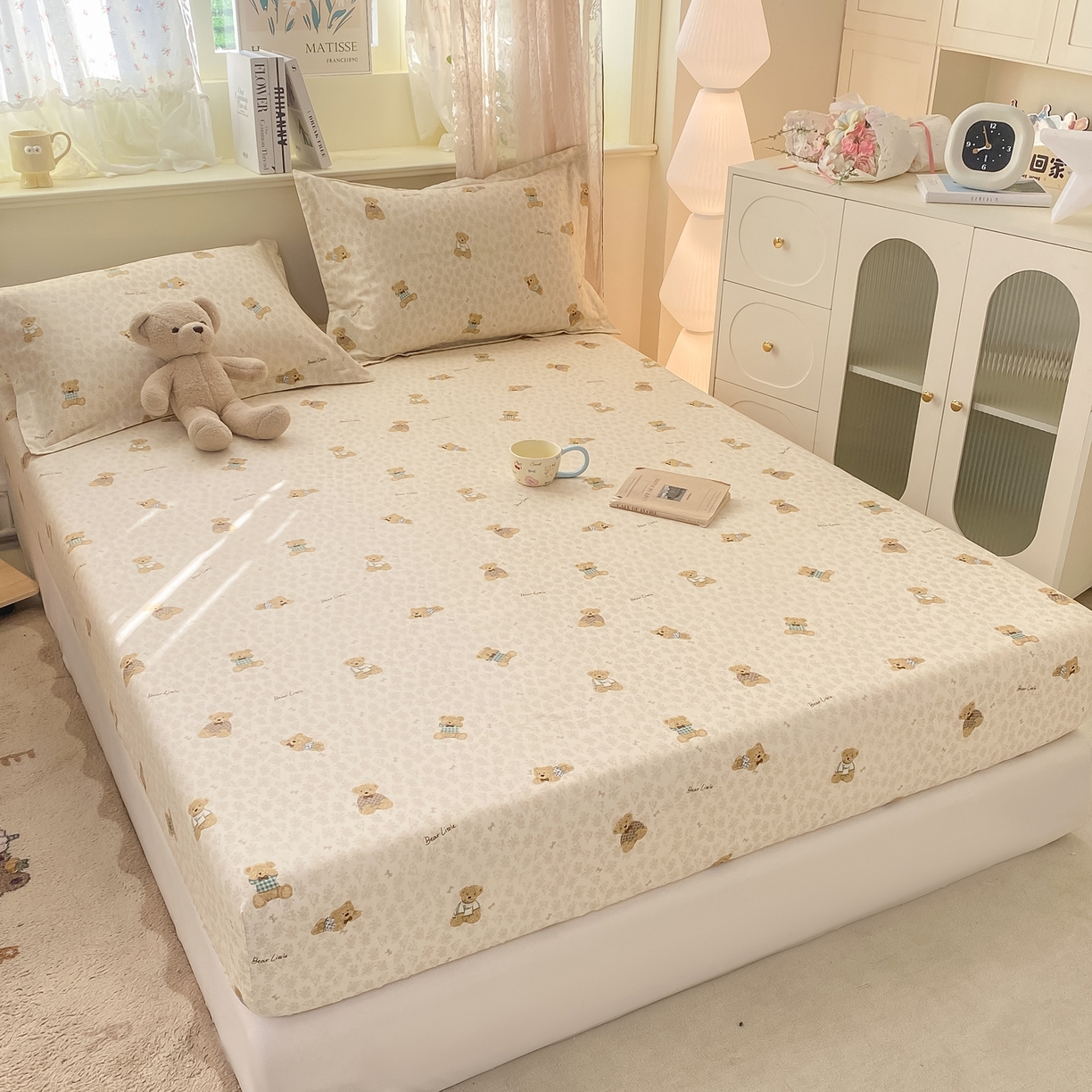 91家纺网 家纺一手货源 找家纺 花梦欣 2026新款全棉印花单品系列-单床笠 果酱电台