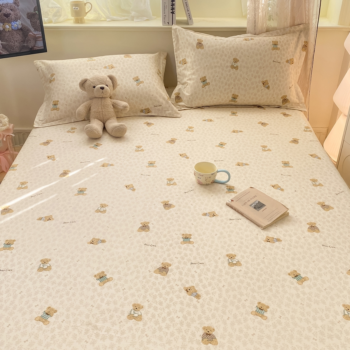 91家纺网 家纺一手货源 找家纺 花梦欣 2026新款全棉印花单品系列-单床笠 果酱电台