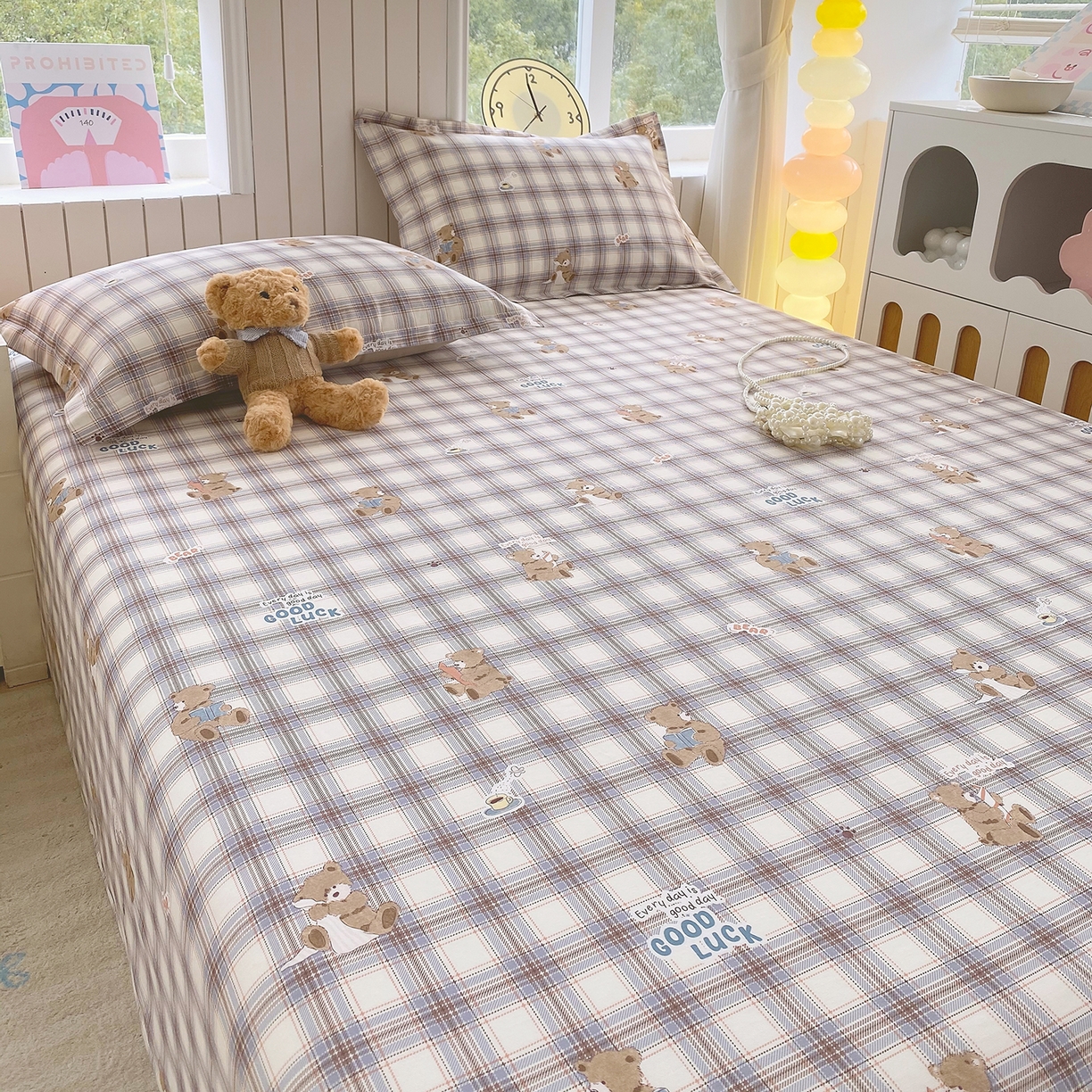 91家纺网 家纺一手货源 找家纺 金丝兔 2026新款纯棉印花单品床单系列 星点漫语