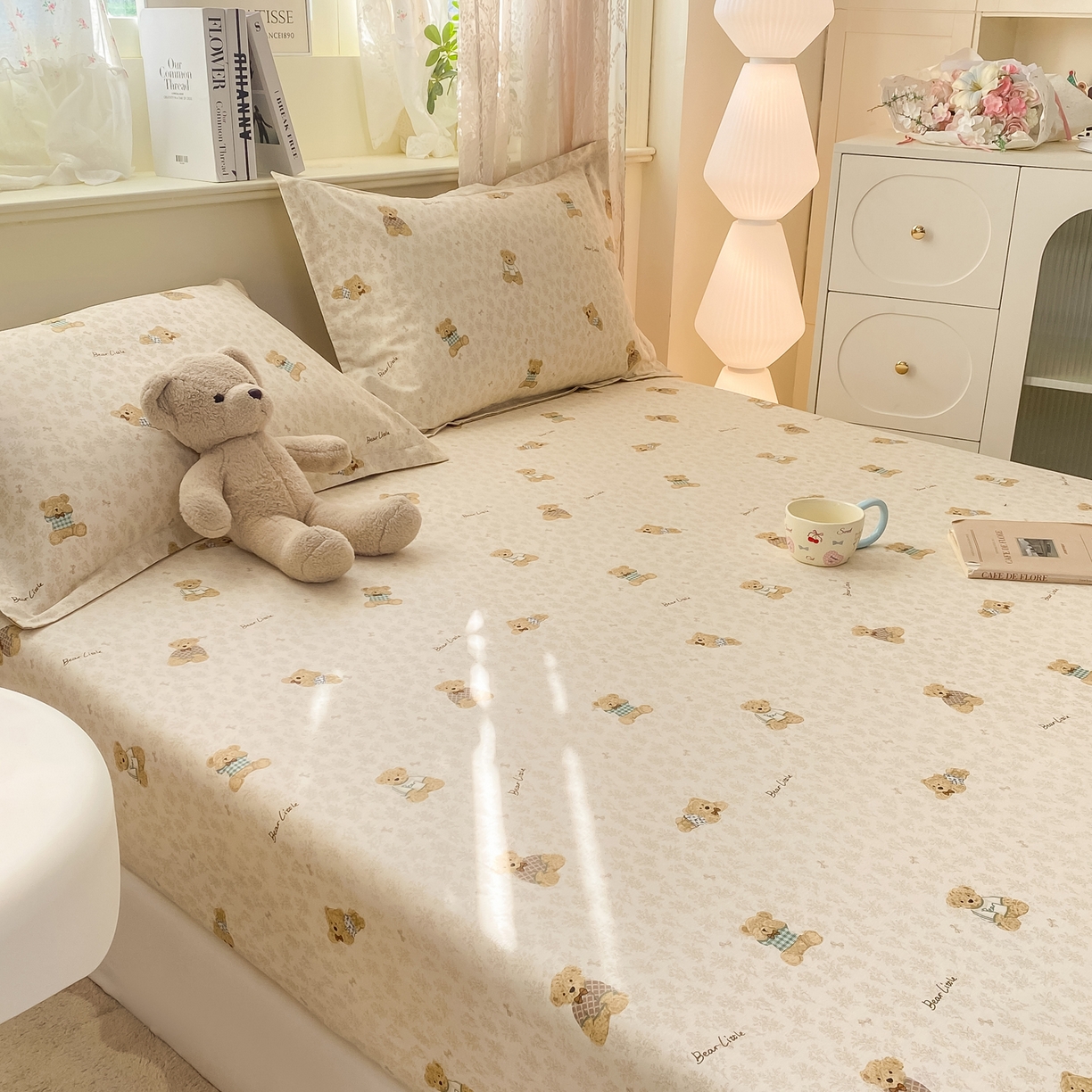 91家纺网 家纺一手货源 找家纺 花梦欣 2026新款全棉印花单品系列-单床笠 果酱电台