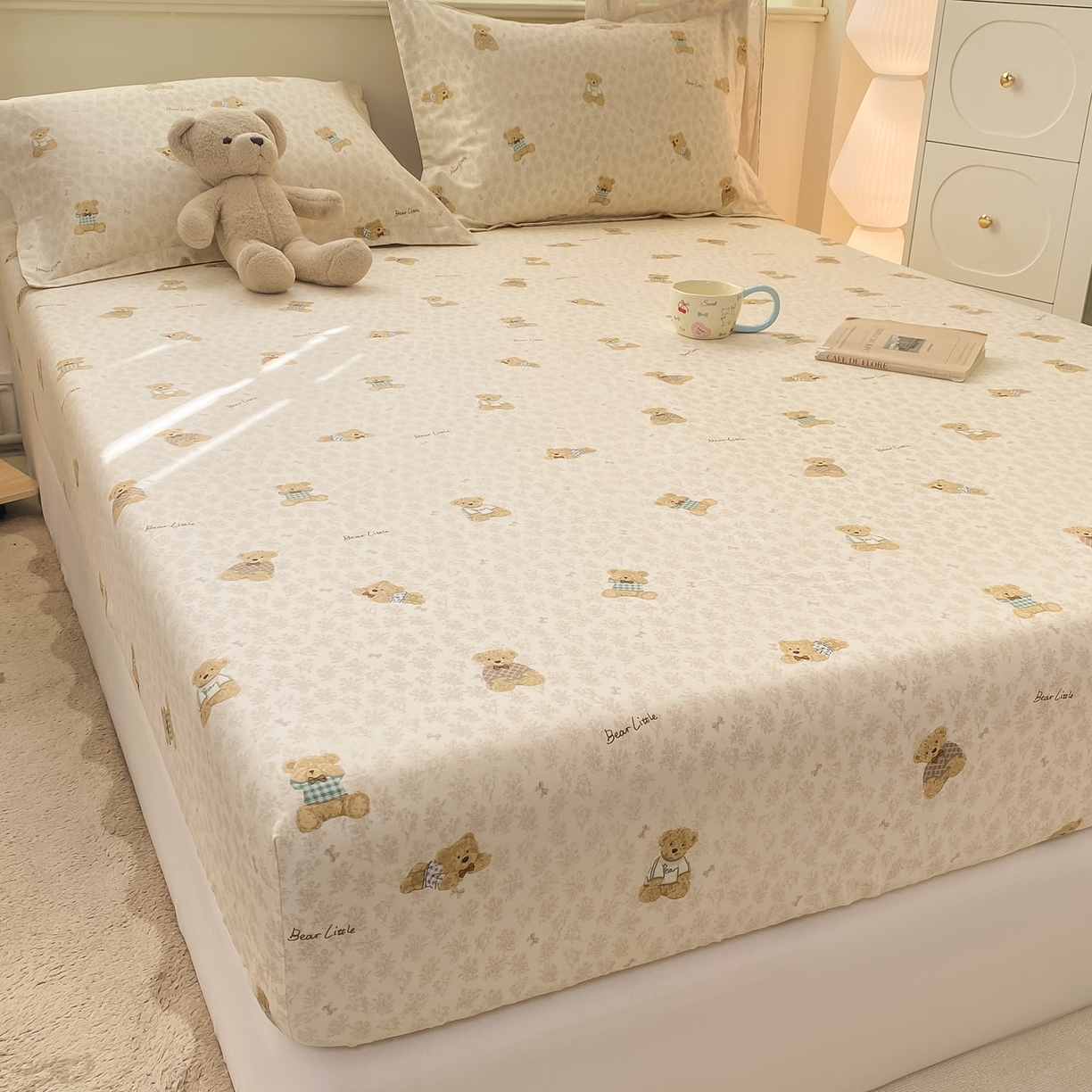 91家纺网 家纺一手货源 找家纺 花梦欣 2026新款全棉印花单品系列-单床笠 果酱电台