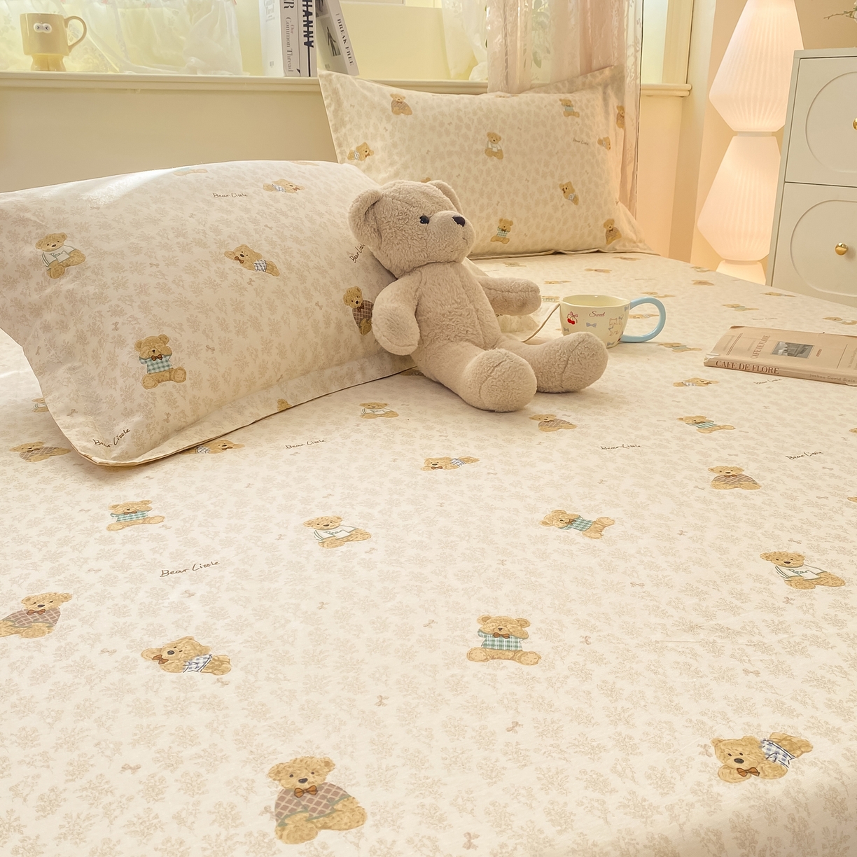 91家纺网 家纺一手货源 找家纺 花梦欣 2026新款全棉印花单品系列-单床笠 果酱电台