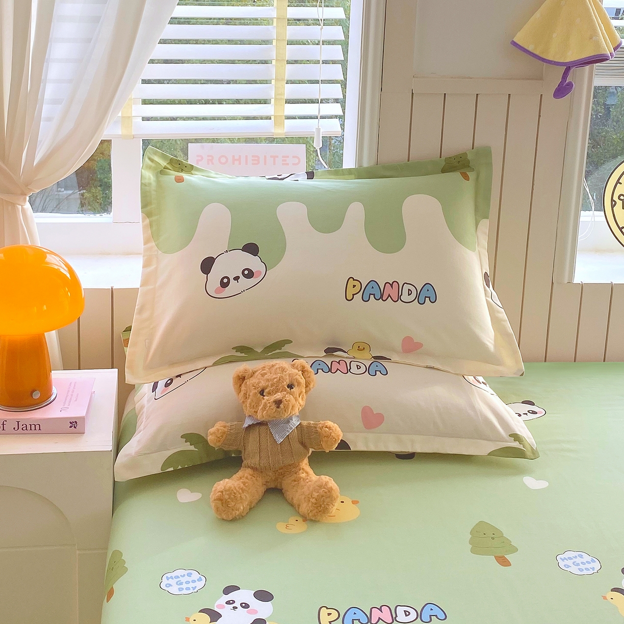 91家纺网 家纺一手货源 找家纺 金丝兔 2026新款纯棉印花单品床单系列 熊猫鸭鸭