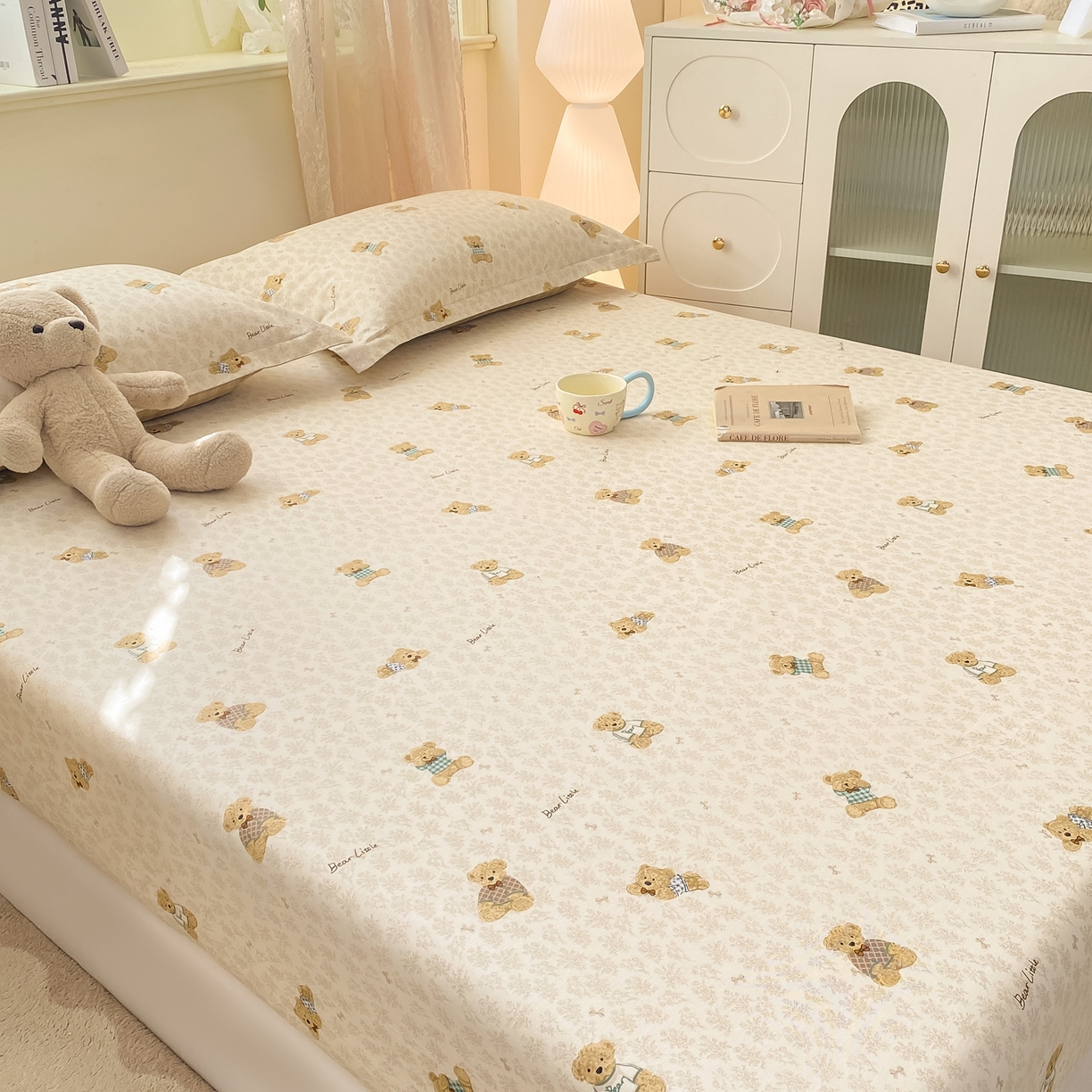 91家纺网 家纺一手货源 找家纺 花梦欣 2026新款全棉印花单品系列-单床笠 果酱电台