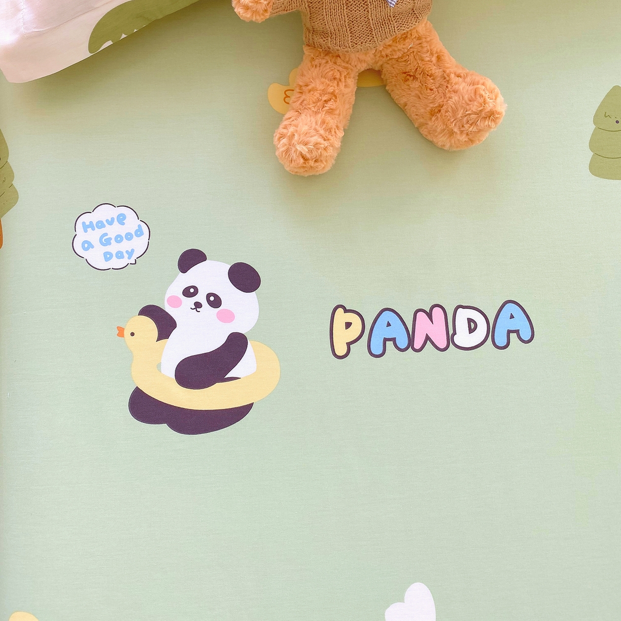 91家纺网 家纺一手货源 找家纺 金丝兔 2026新款纯棉印花单品床单系列 熊猫鸭鸭