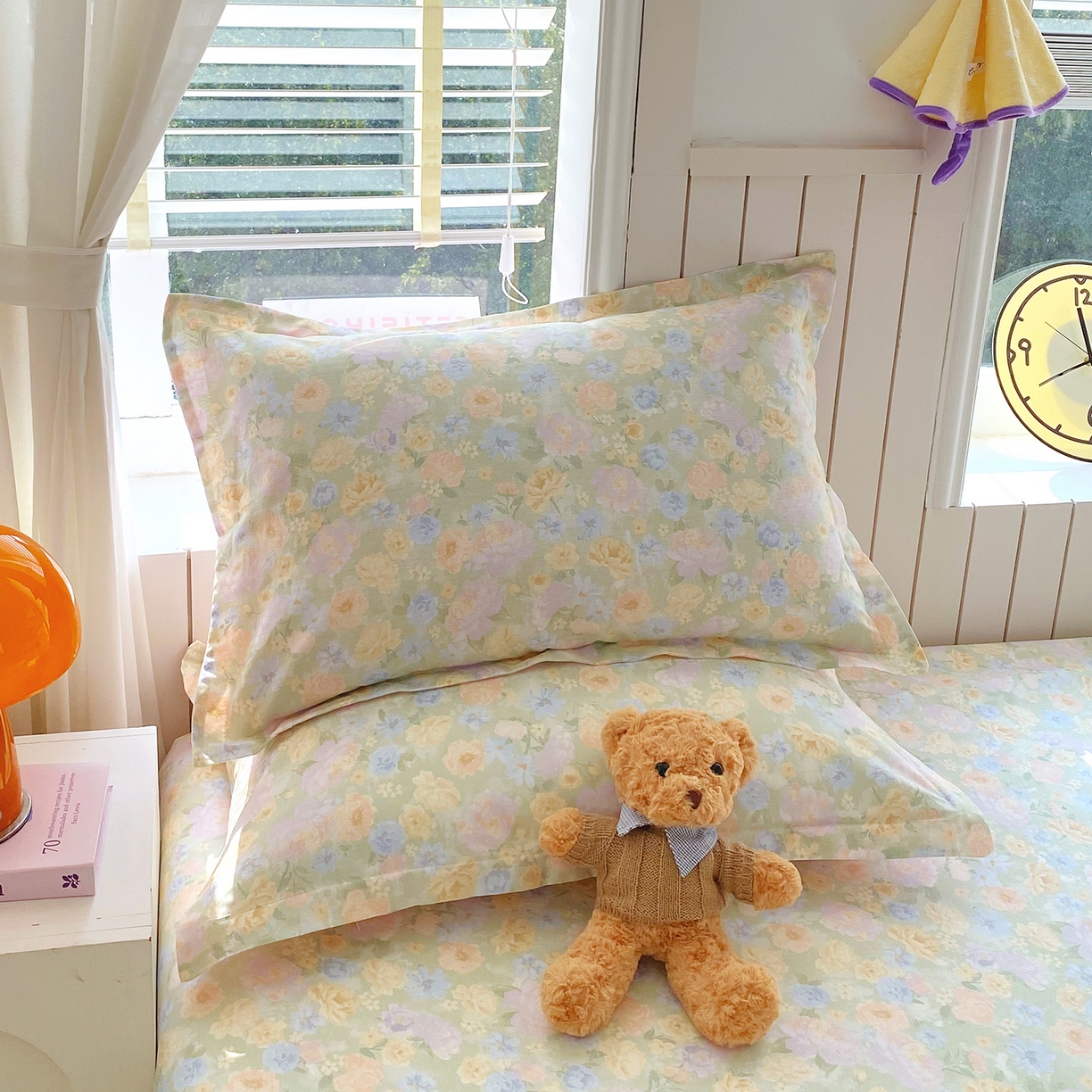 91家纺网 家纺一手货源 找家纺 金丝兔 2026新款纯棉印花单品床单系列 栀子花语