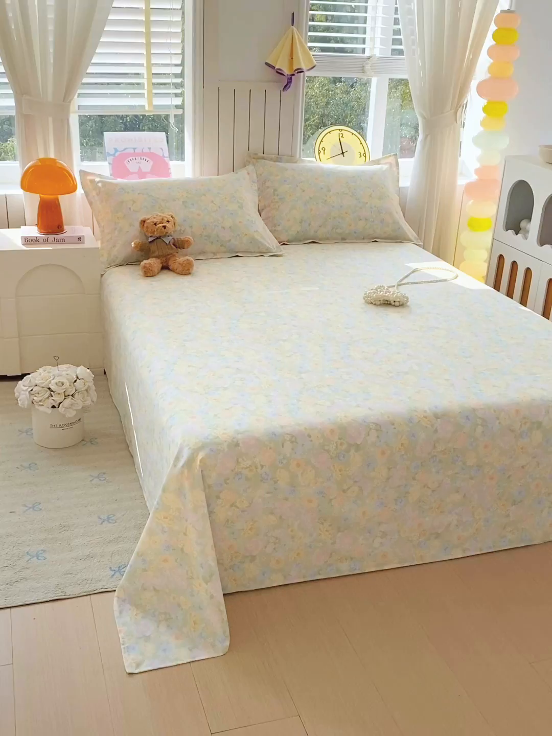 91家纺网 家纺一手货源 找家纺 金丝兔 2026新款纯棉印花单品床单系列 栀子花语