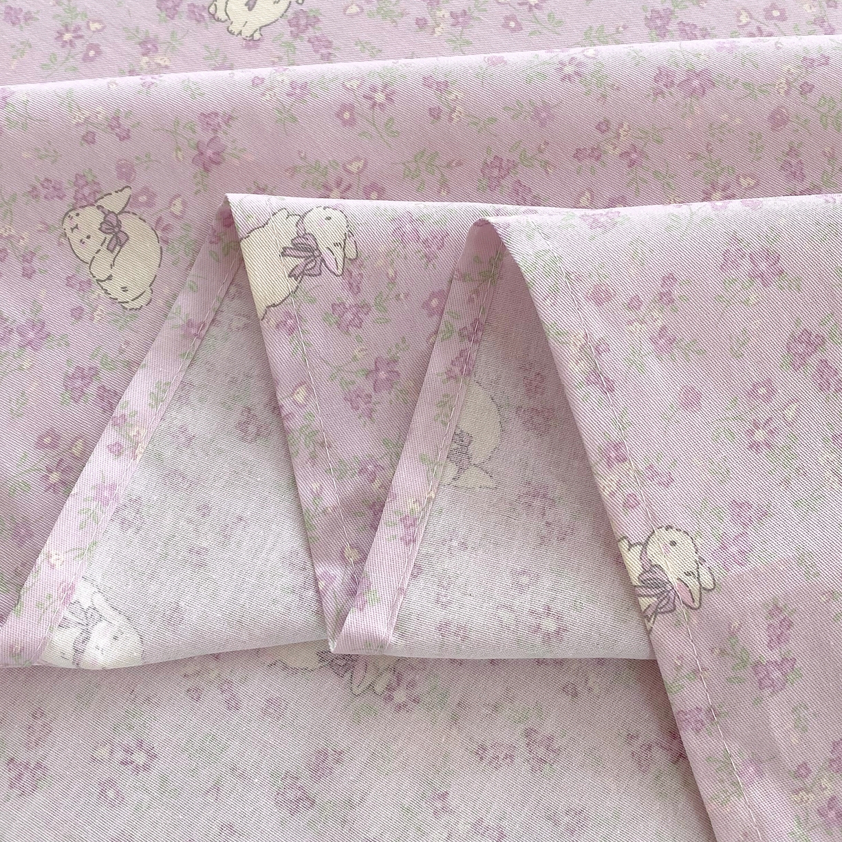 91家纺网 家纺一手货源 找家纺 金丝兔 2026新款纯棉印花单品床单系列 紫苏