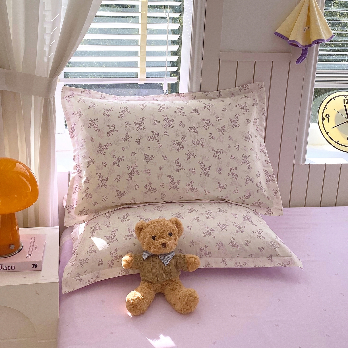 91家纺网 家纺一手货源 找家纺 金丝兔 2026新款纯棉印花单品床单系列 紫小花