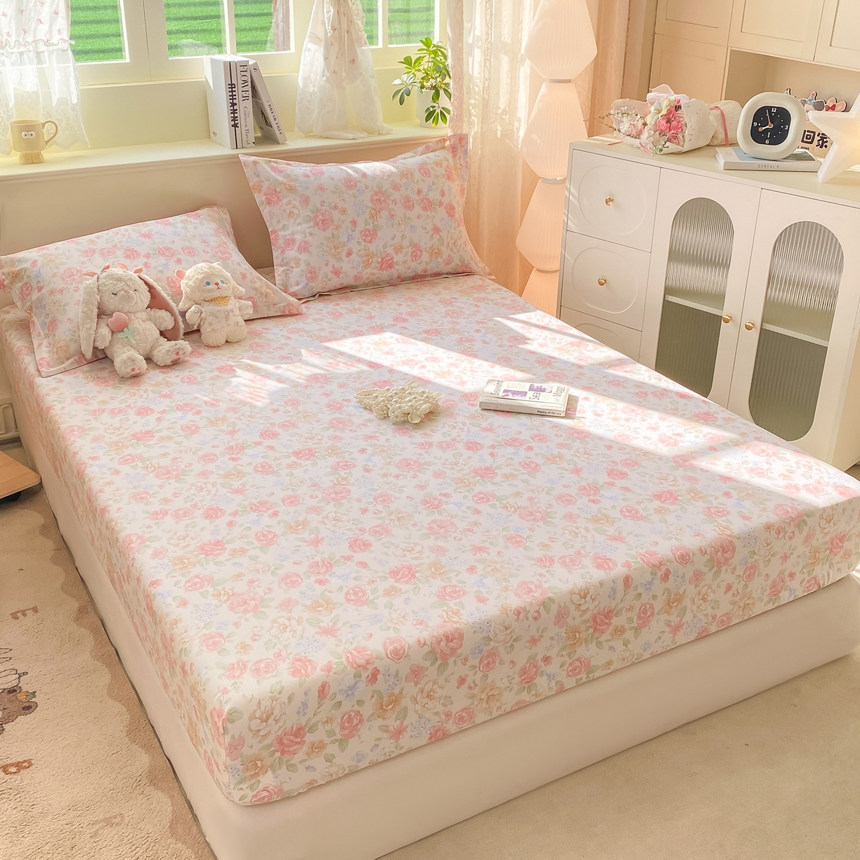 91家纺网 家纺一手货源 找家纺 花梦欣 2026新款全棉印花单品系列-单床笠 花恋