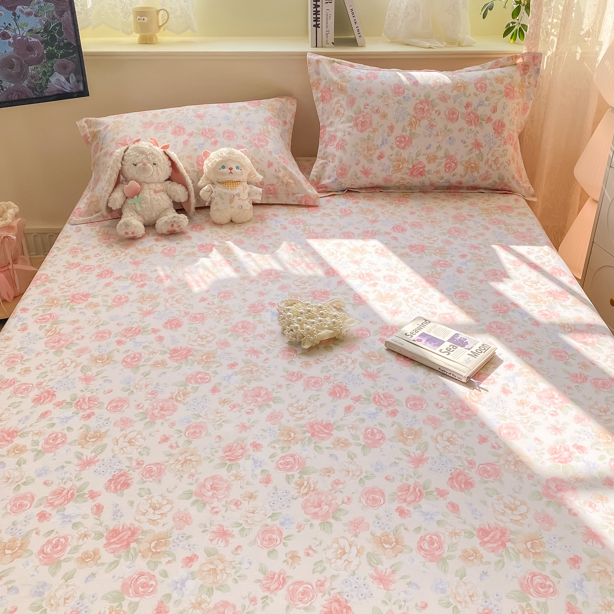 91家纺网 家纺一手货源 找家纺 花梦欣 2026新款全棉印花单品系列-单床笠 花恋