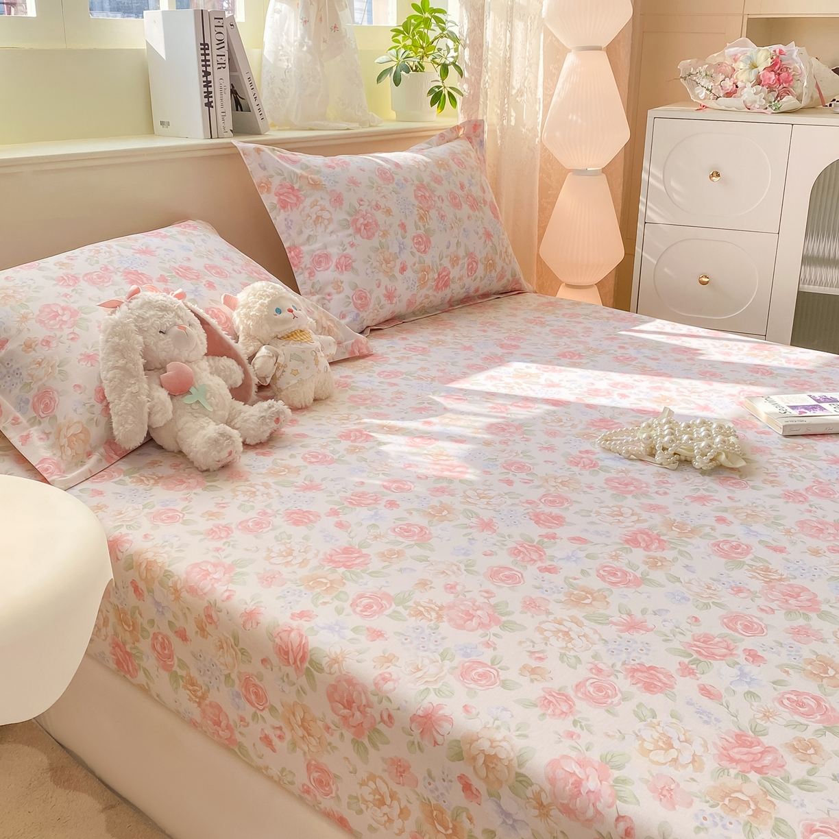 91家纺网 家纺一手货源 找家纺 花梦欣 2026新款全棉印花单品系列-单床笠 花恋