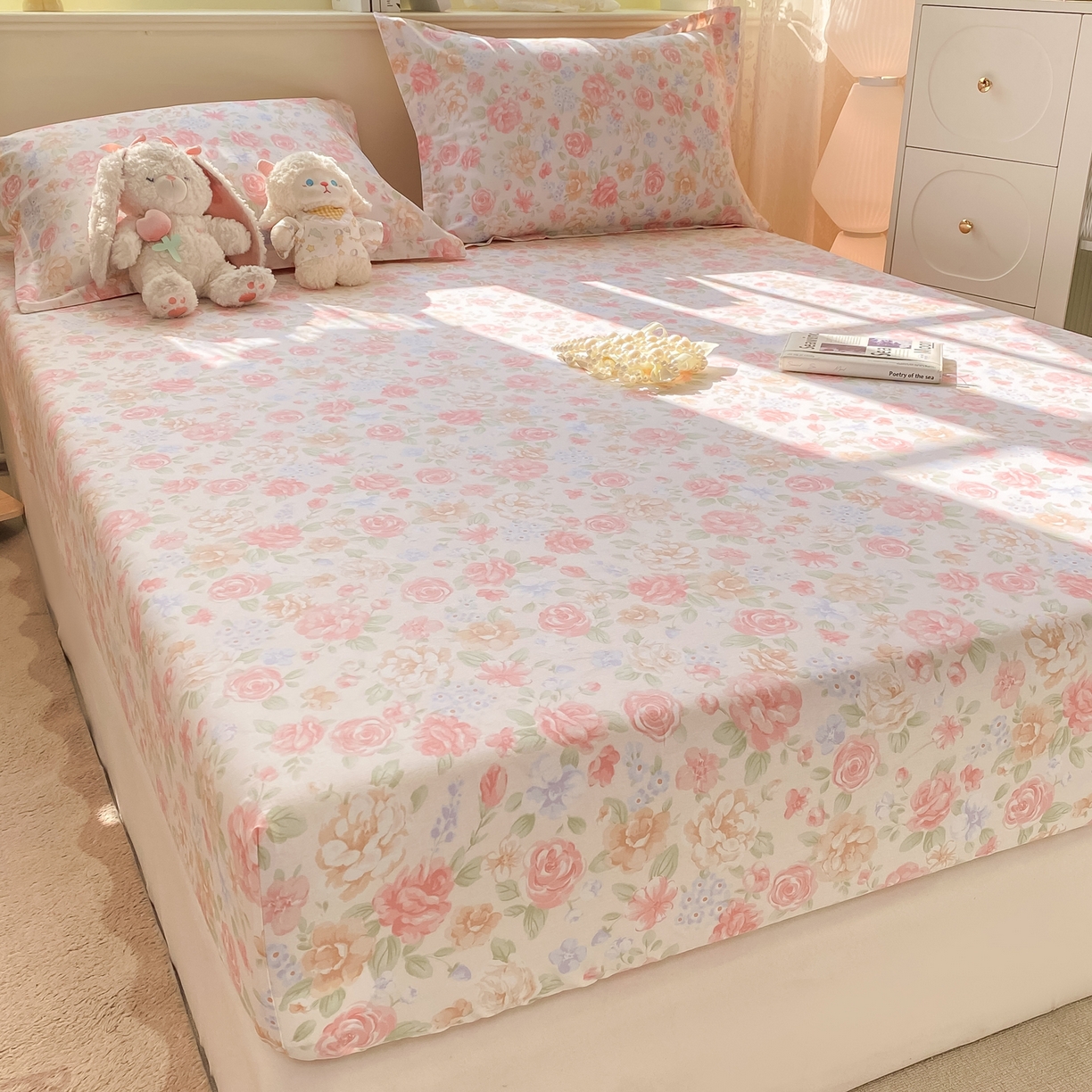 91家纺网 家纺一手货源 找家纺 花梦欣 2026新款全棉印花单品系列-单床笠 花恋