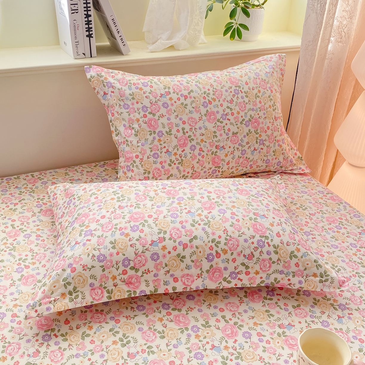 91家纺网 家纺一手货源 找家纺 花梦欣 2026新款全棉印花单品系列-单床笠 花园芬芳