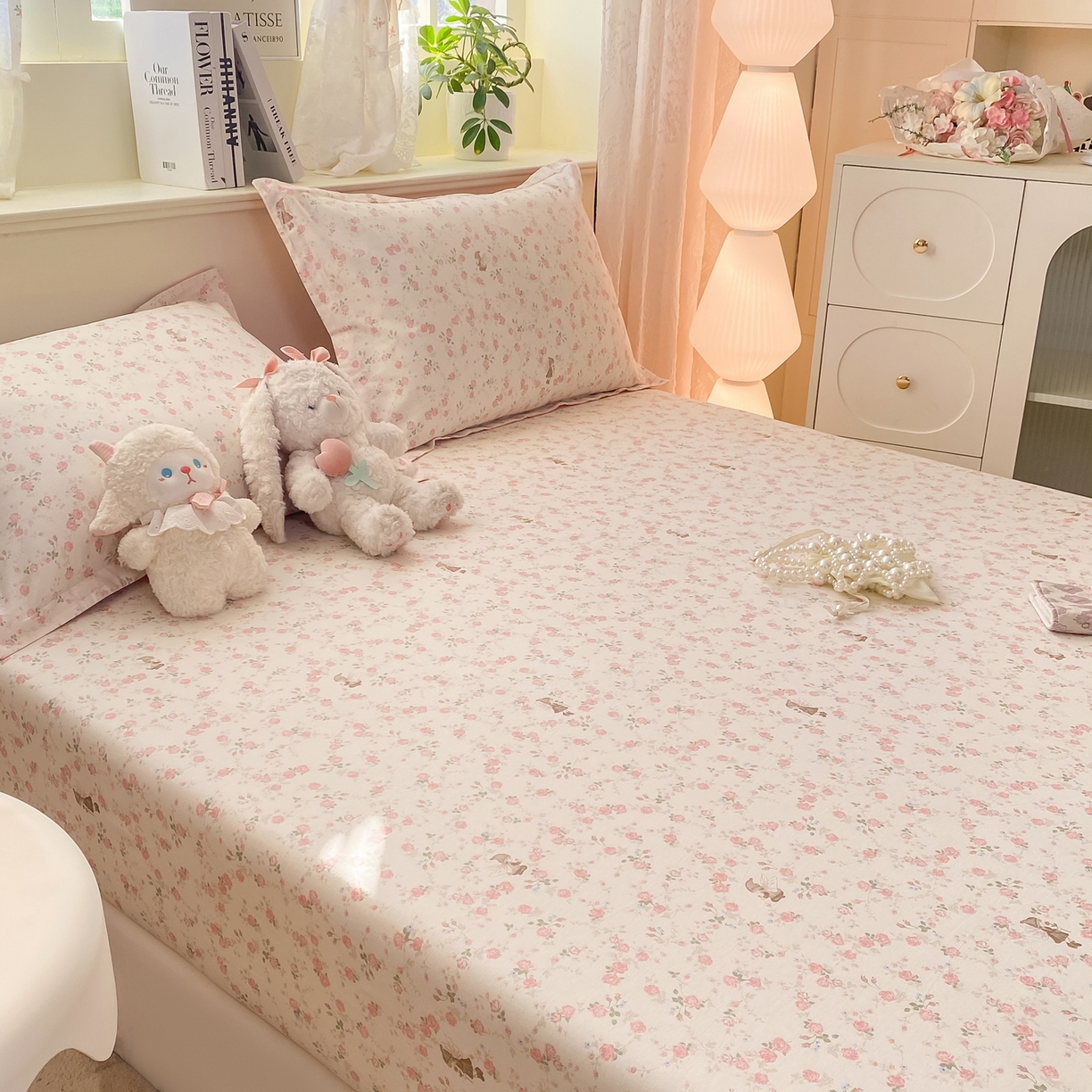 91家纺网 家纺一手货源 找家纺 花梦欣 2026新款全棉印花单品系列-单床笠 花中仙子