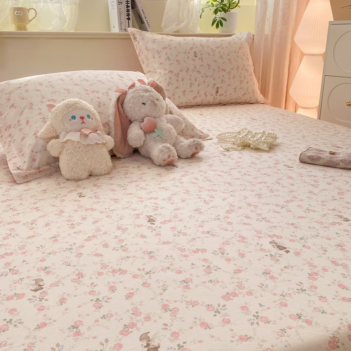 91家纺网 家纺一手货源 找家纺 花梦欣 2026新款全棉印花单品系列-单床笠 花中仙子