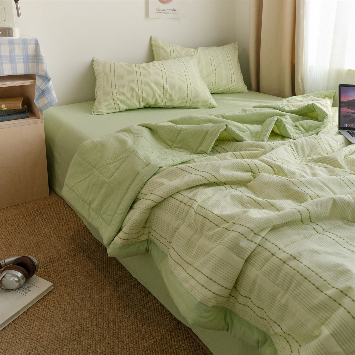 91家纺网 家纺一手货源 找家纺 （总）被窝家纺 2026新款米粒提花全棉水洗棉新疆棉花夏被夏凉被空调被四件套