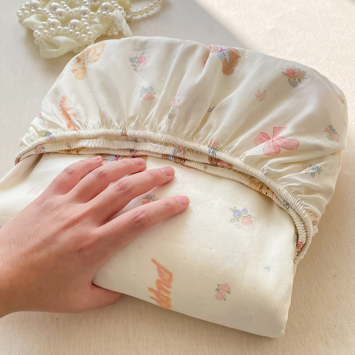 91家纺网 家纺一手货源 找家纺 花梦欣 2026新款全棉印花单品系列-单床笠 酷卡小狗